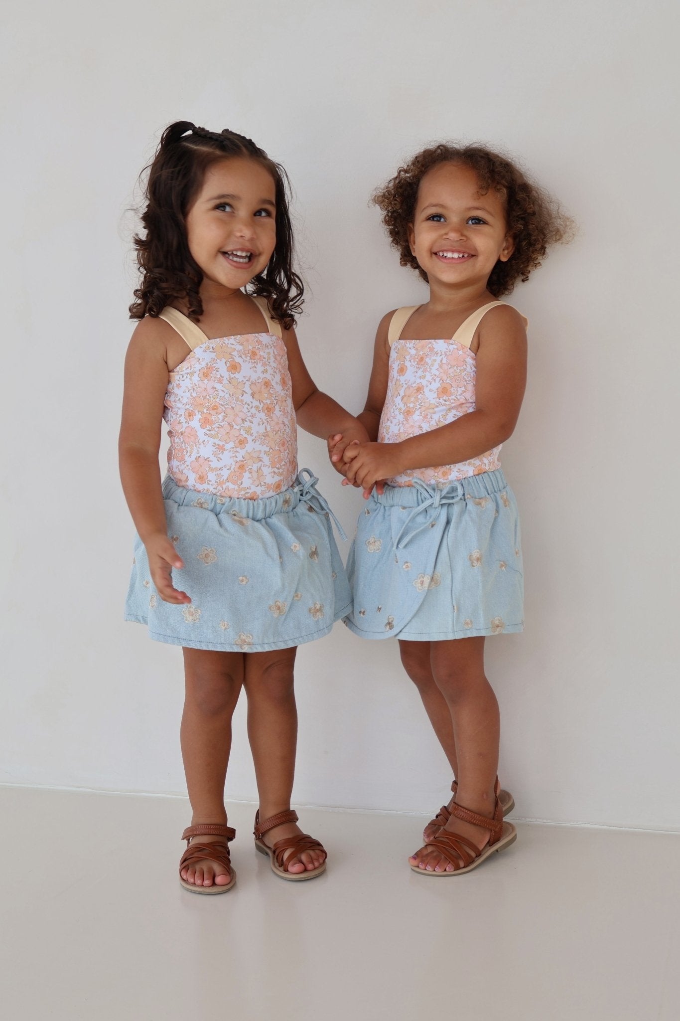 Denim Embroidered Skort