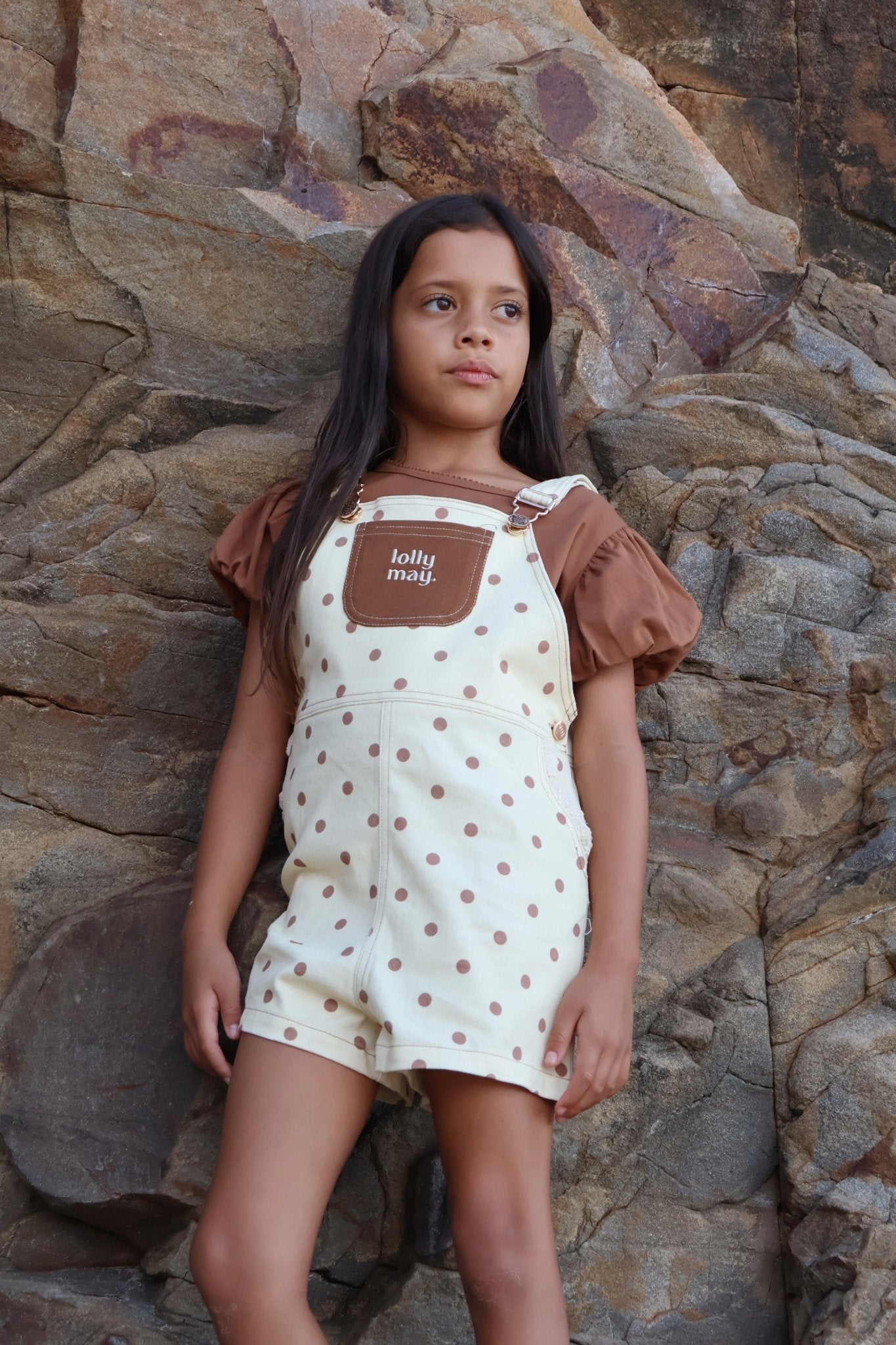 Yellow Polka Dot Shortalls