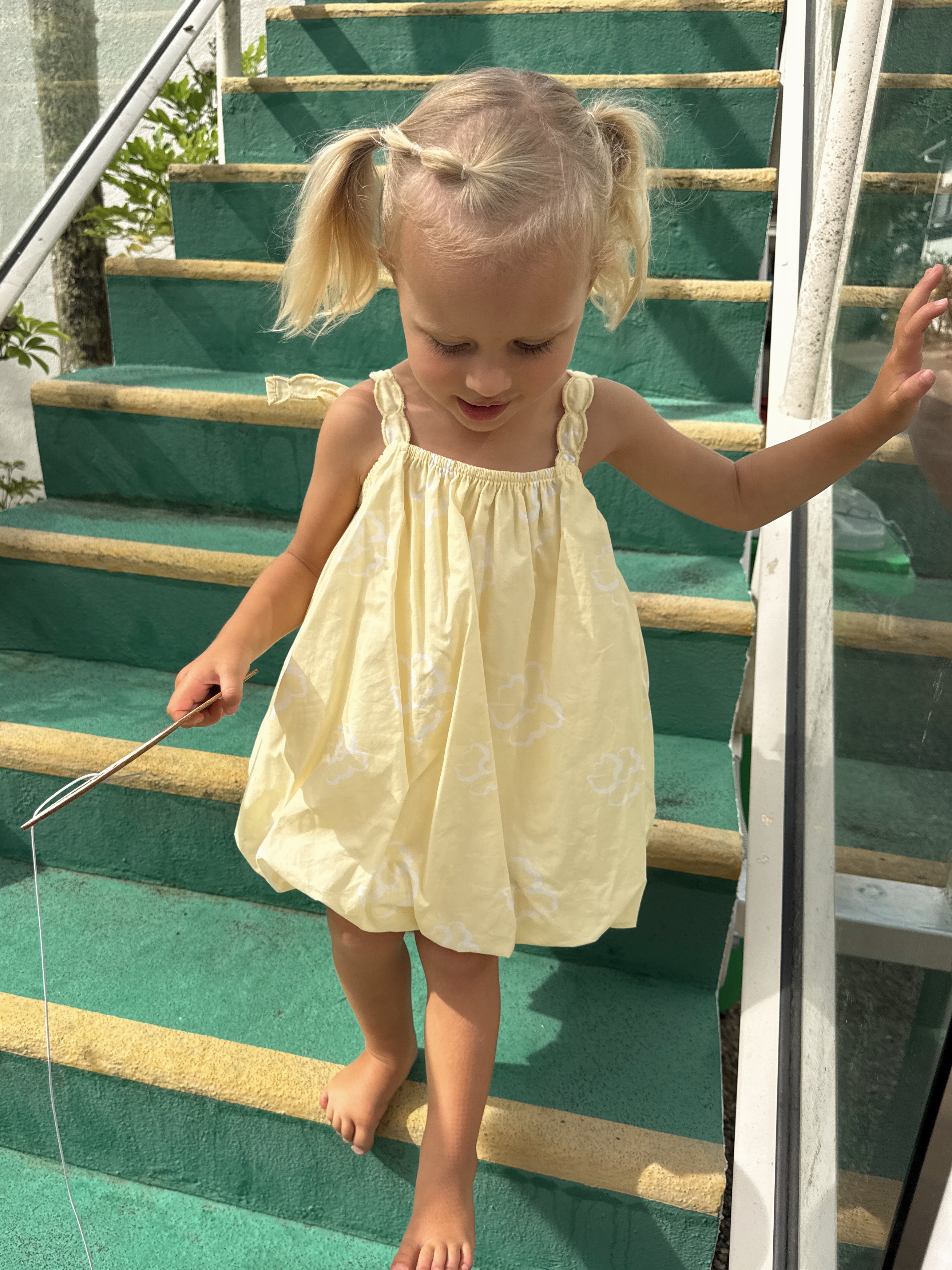 Lemon Hibiscus Bubble dress