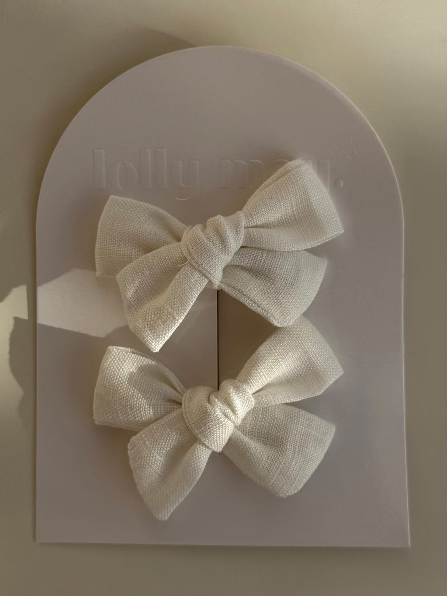 Linen Piggy Clip White