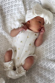 Knit Puff Romper Lemon