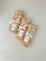 Apricot Floral Muslin Baby Blanket