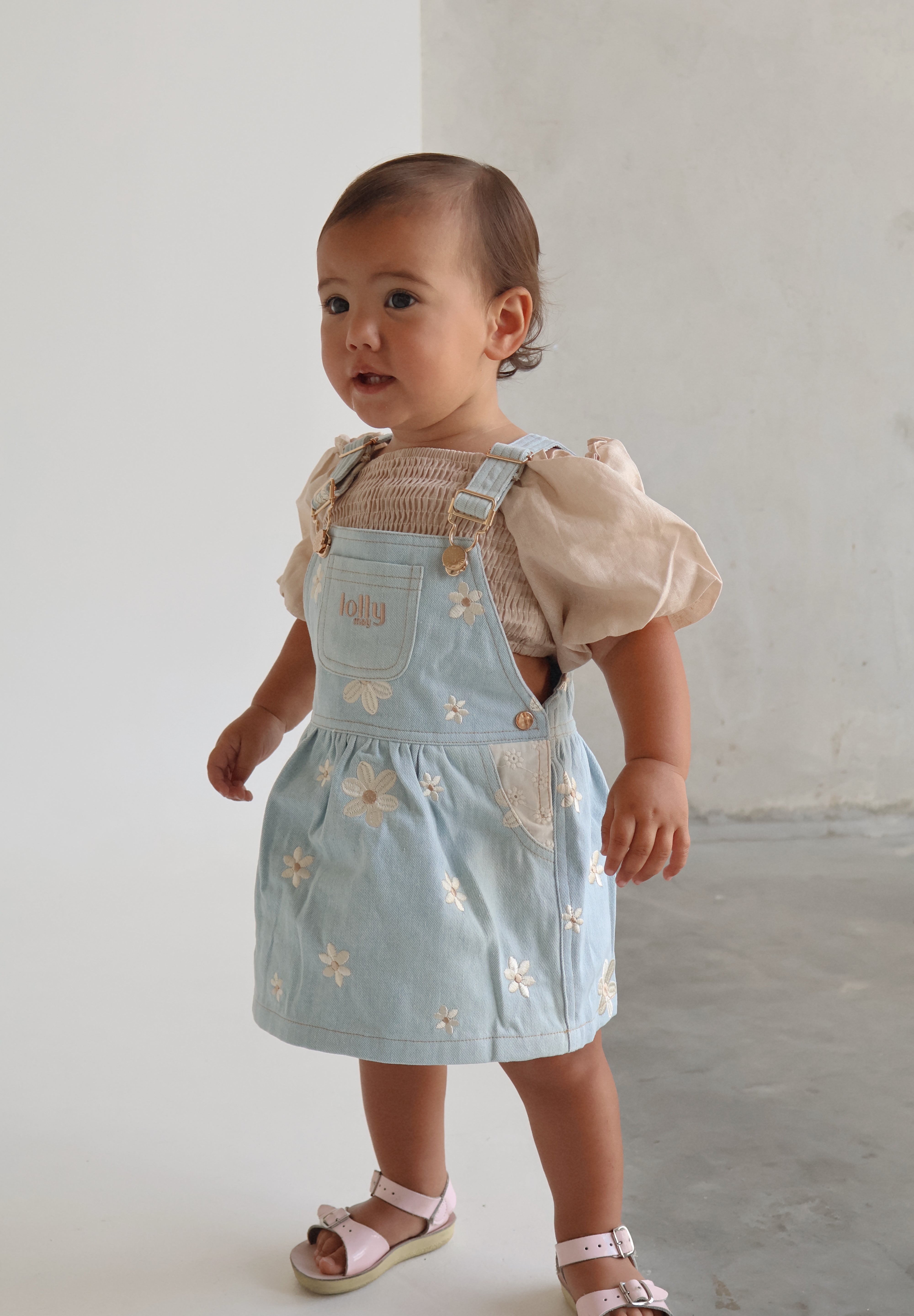 Denim Overalls Denim Outfit Baby Girl Denim Daisy Overall Dress