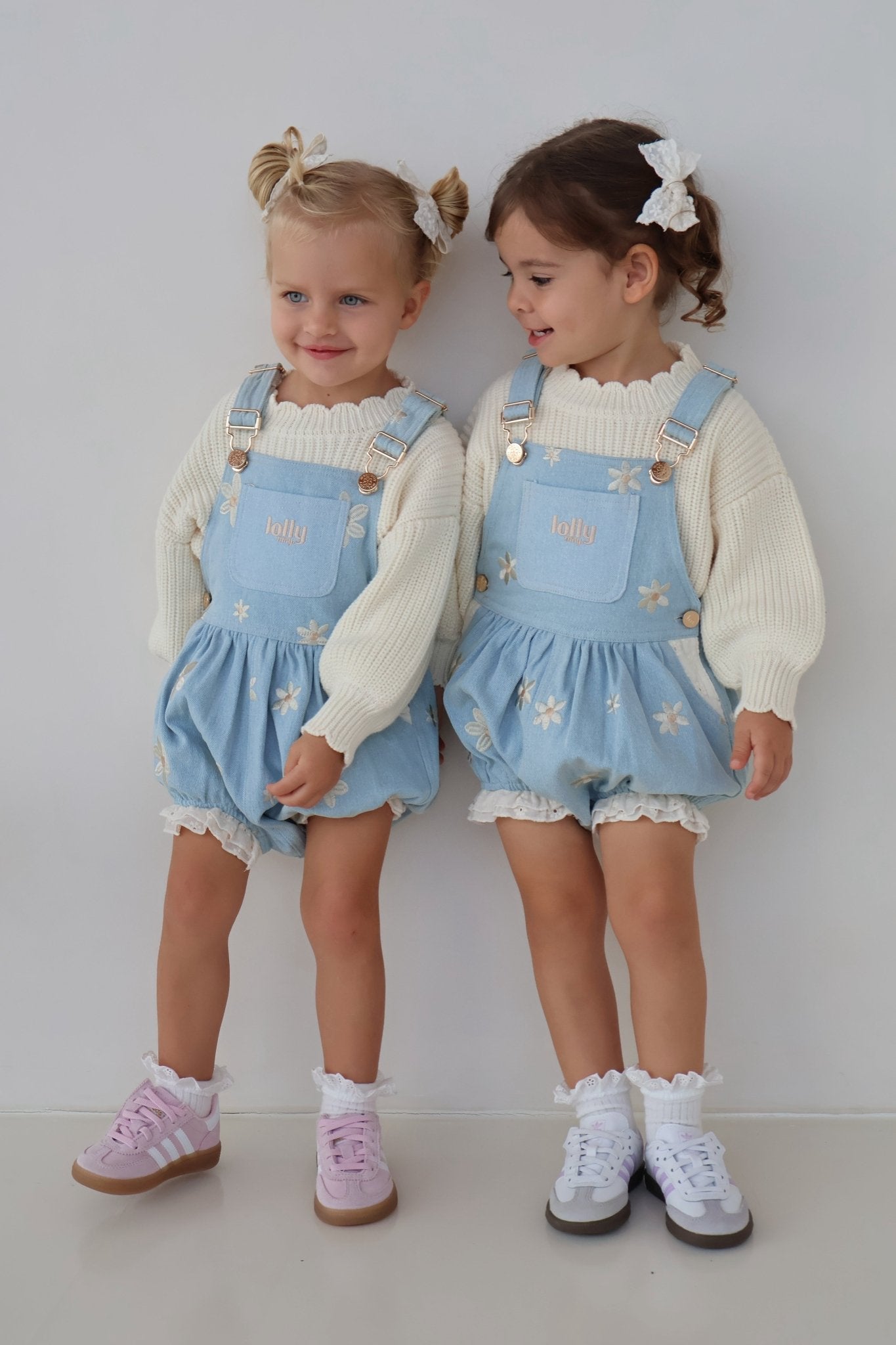 Denim Daisy Bubble Overalls