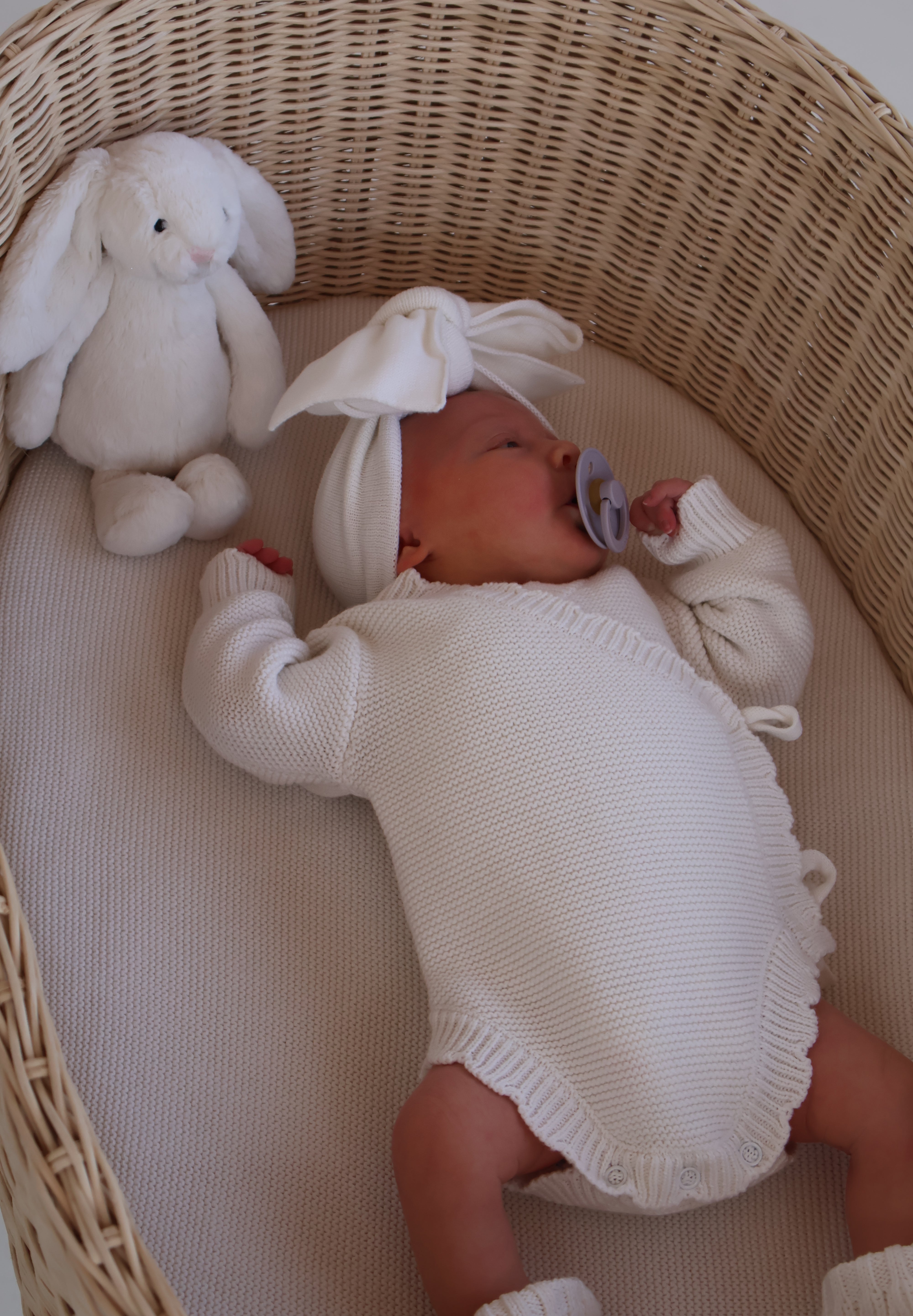White Newborn Romper
