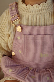 Lilac Love Letter Bubble Overalls