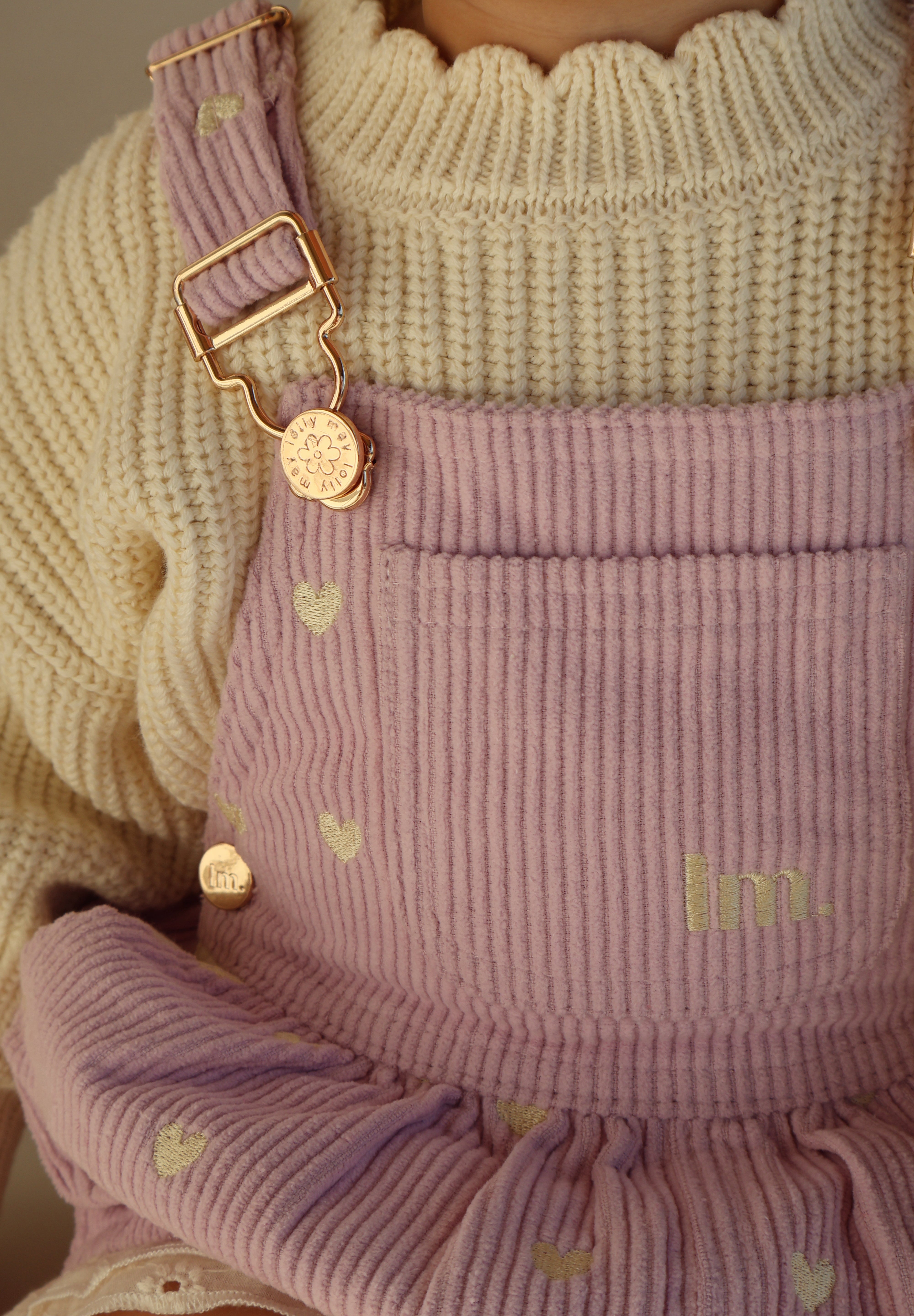 Lilac Love Letter Bubble Overalls