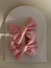 Linen Piggy Clip Pink