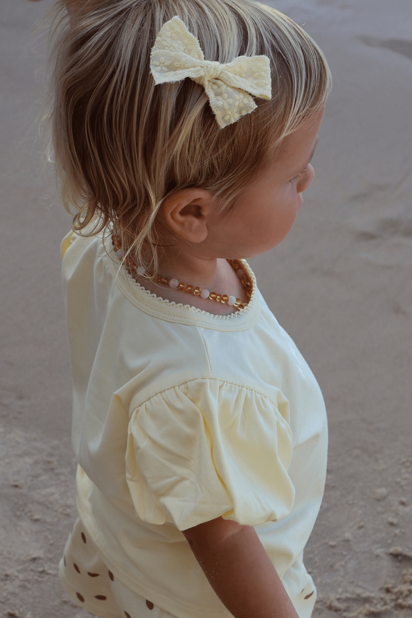 Lemon Embroidered Lace Clip