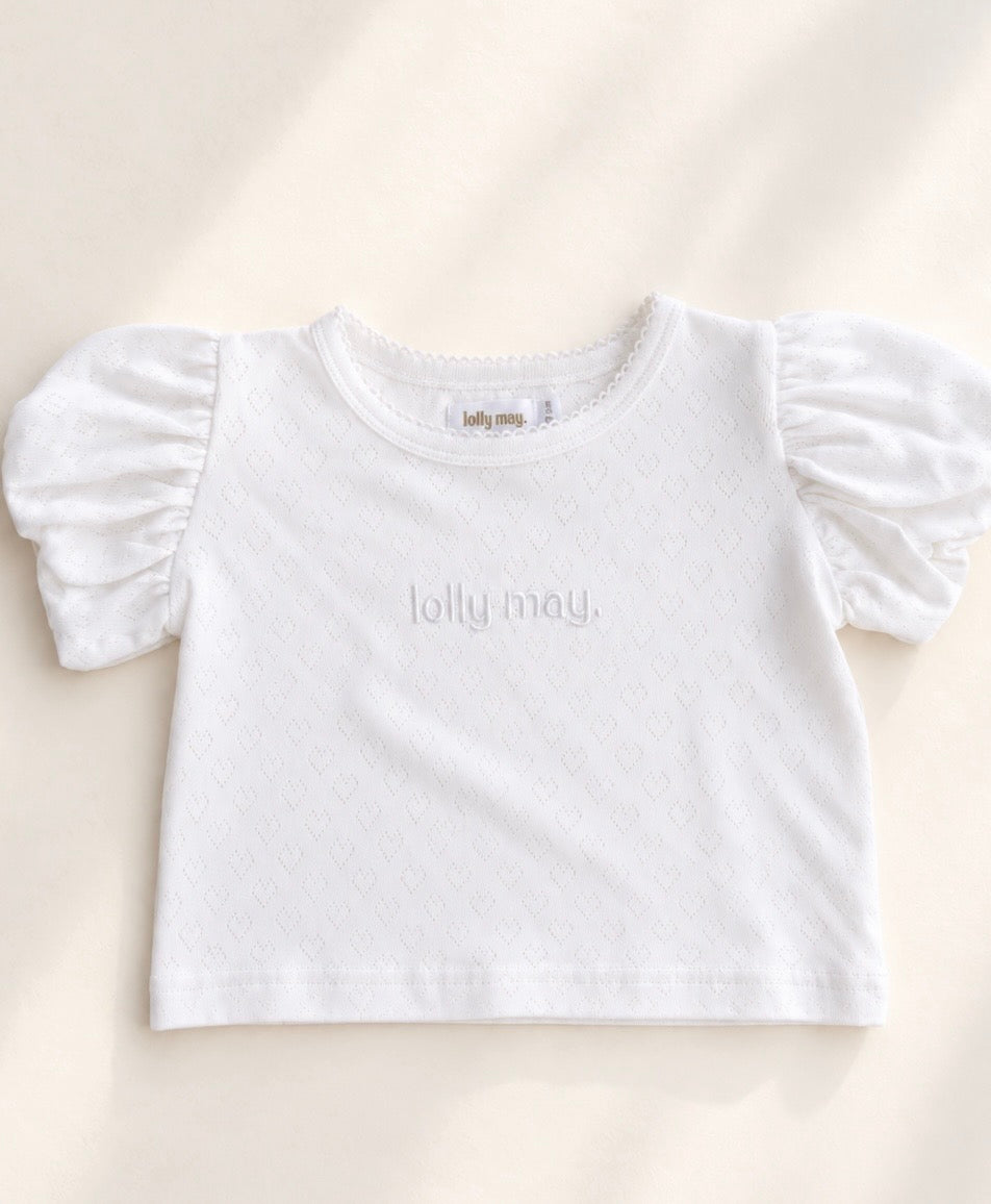 Pointelle Puff T-Shirt