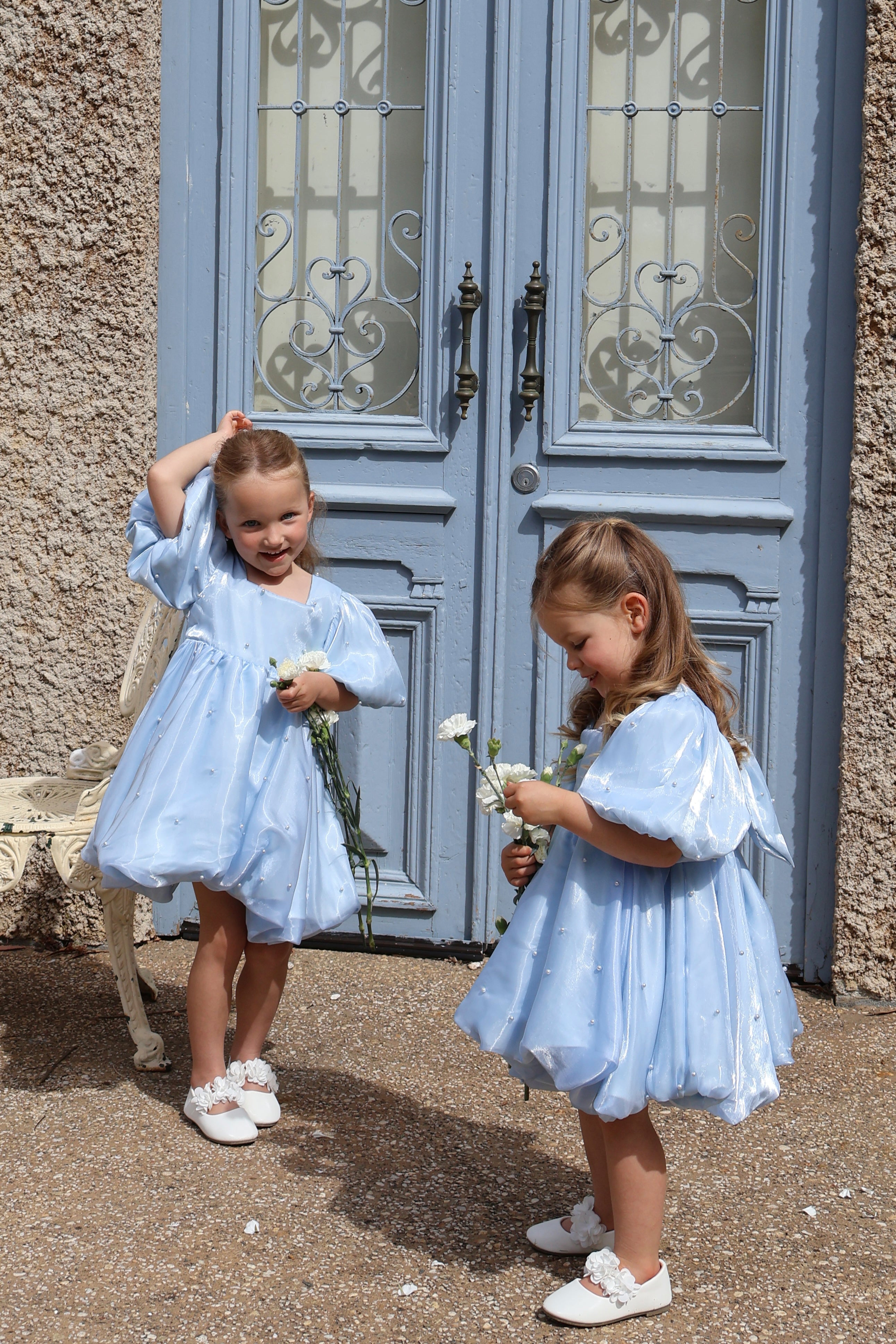 Powder Blue Puff Dress