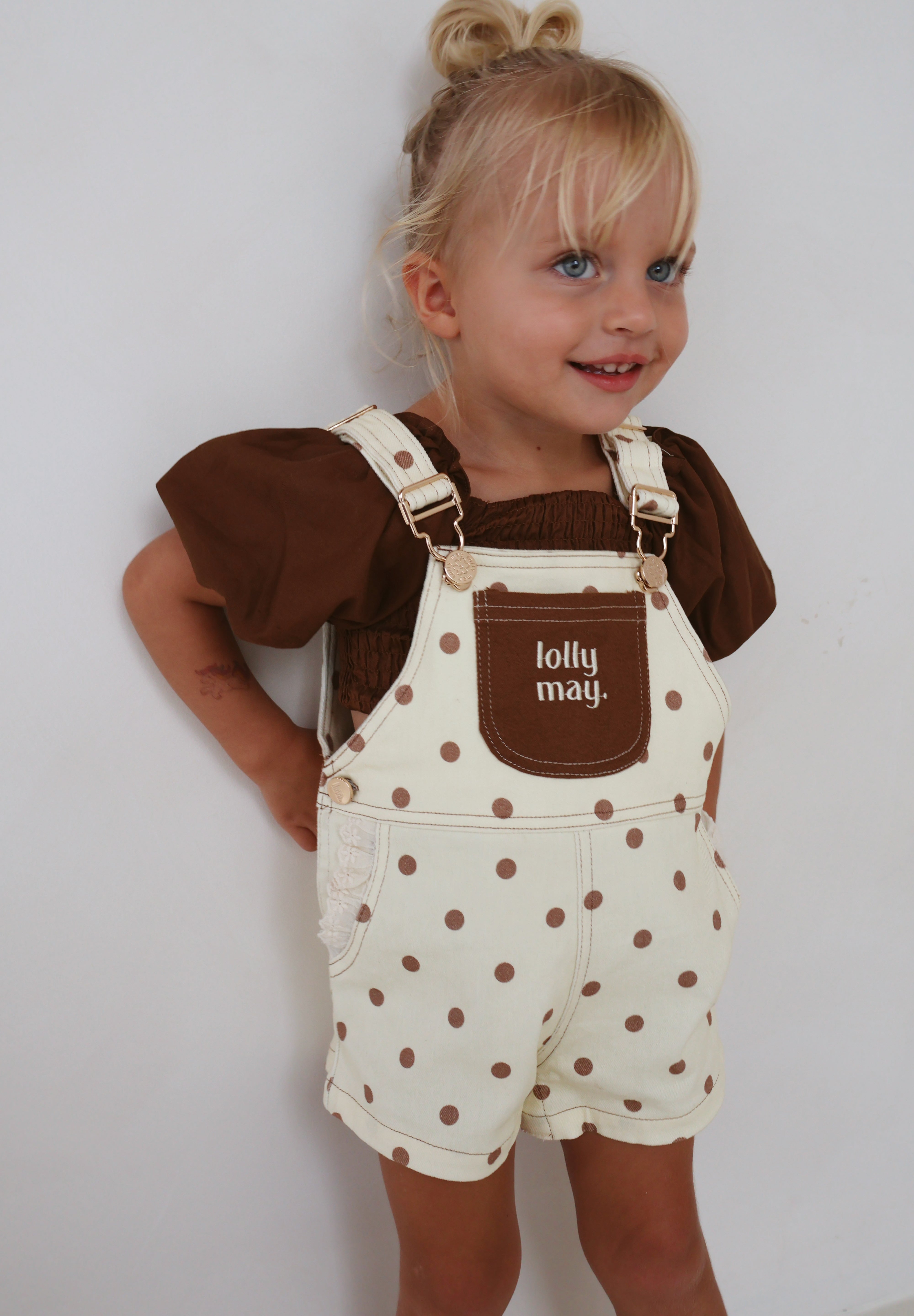 Yellow Polka Dot Shortalls