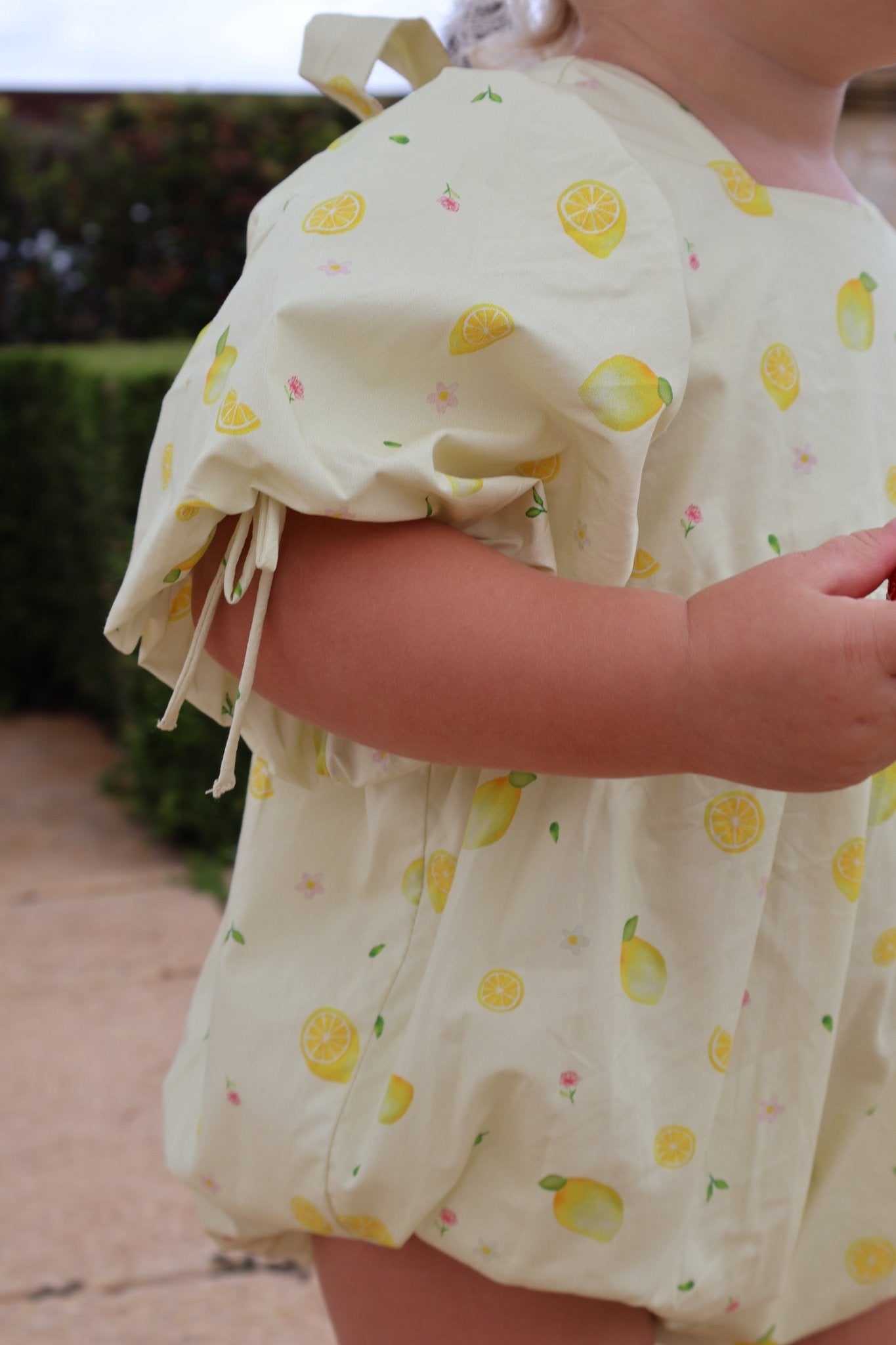 Lemon Flower Puff Romper