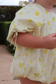Lemon Flower Puff Romper