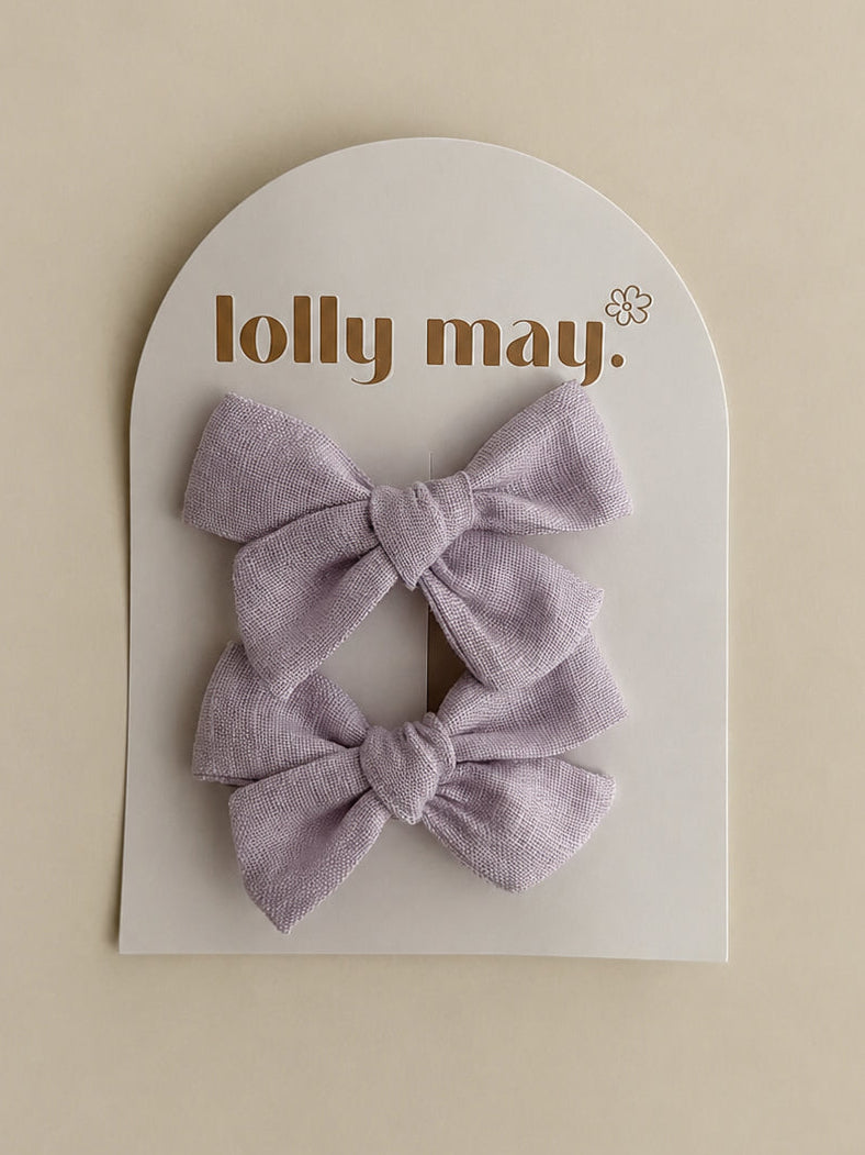 Linen Piggy Clip Lilac