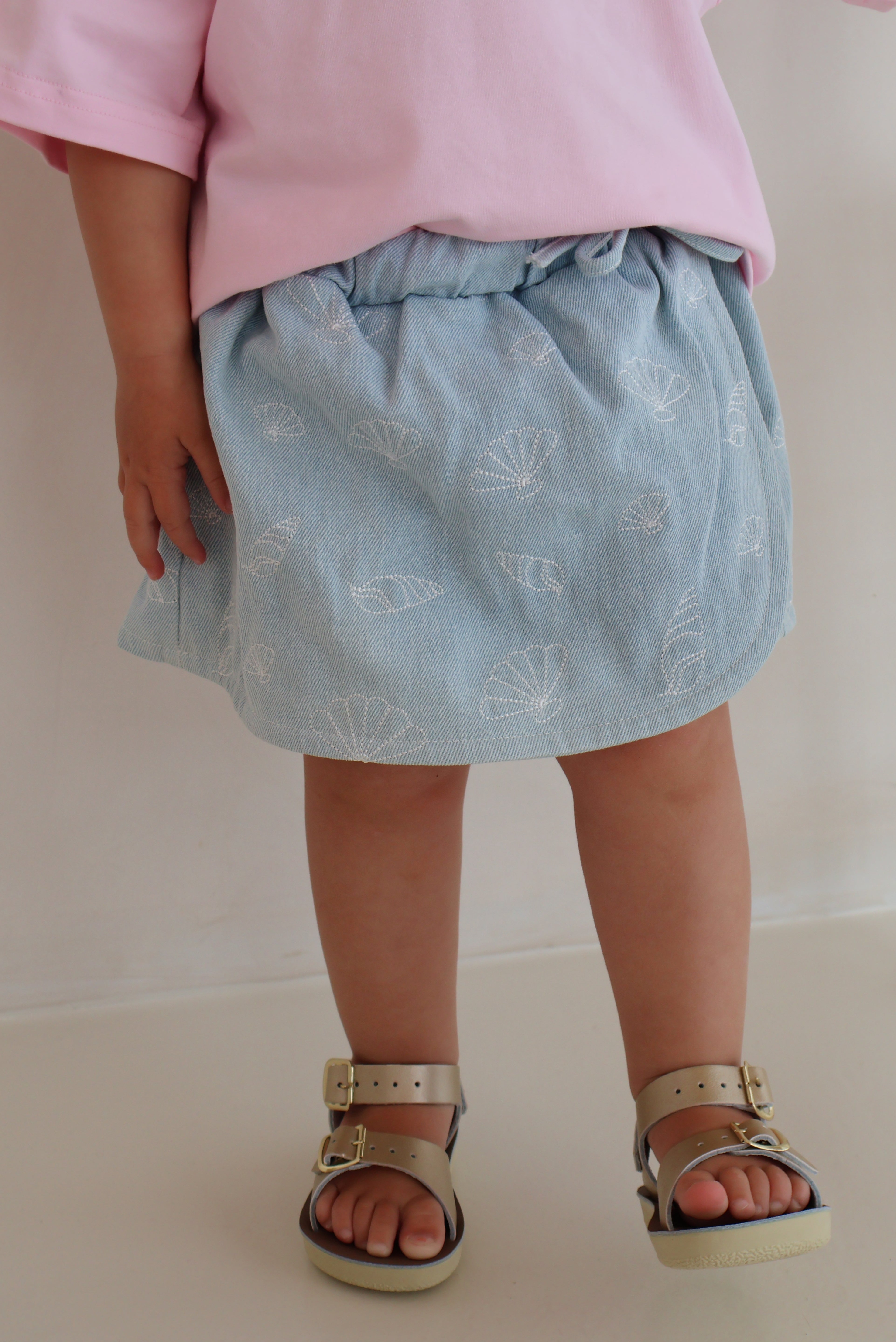 Shell Embroidered Skort
