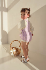 Lilac Love Letter Bubble Overalls