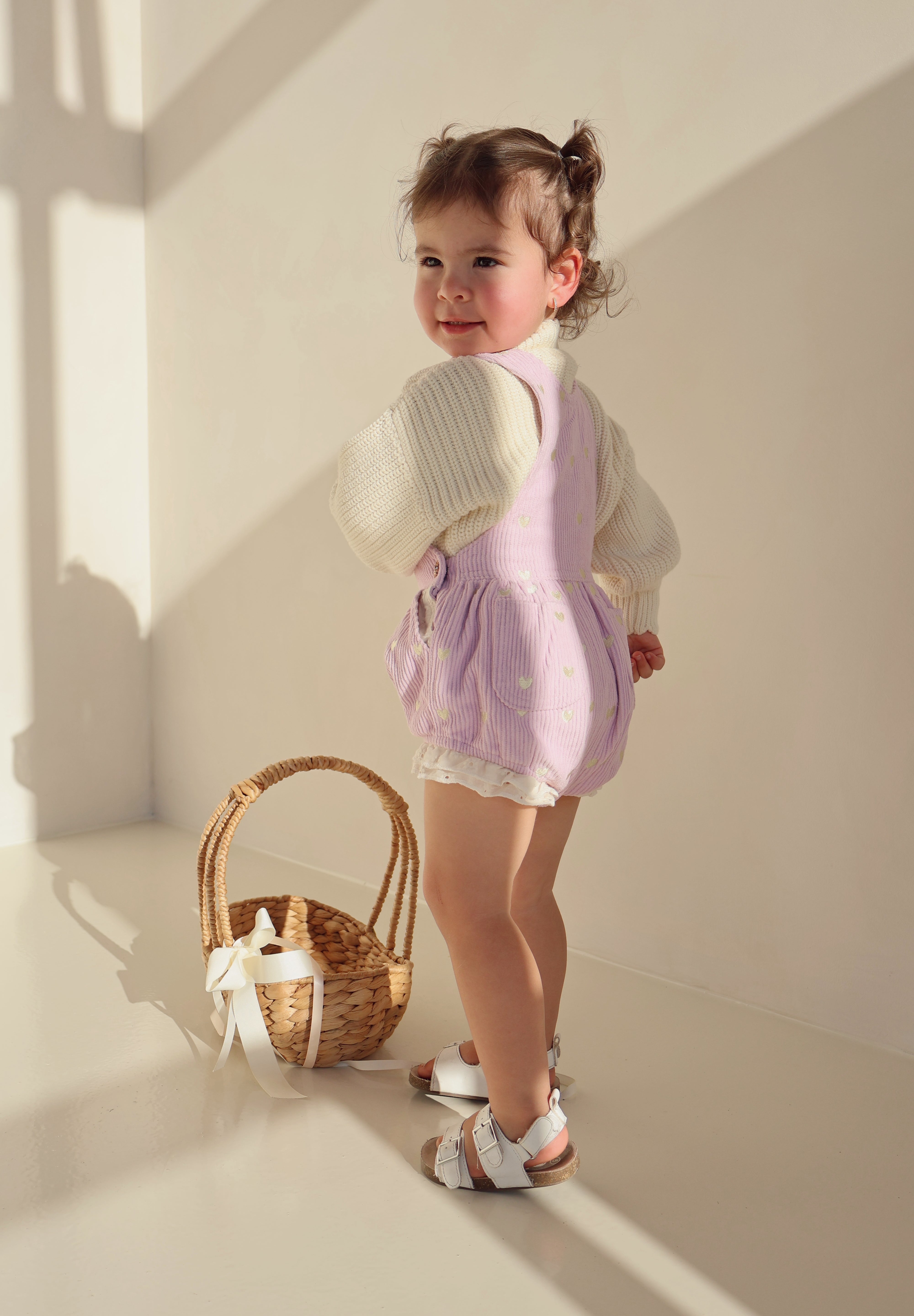 Lilac Love Letter Bubble Overalls