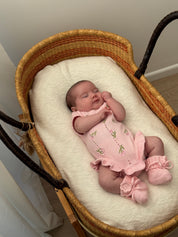 Knit Puff Romper Hydrangea