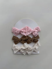 Trio Embroidered Piggy Clip Pack