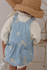Denim Daisy Bubble Overalls