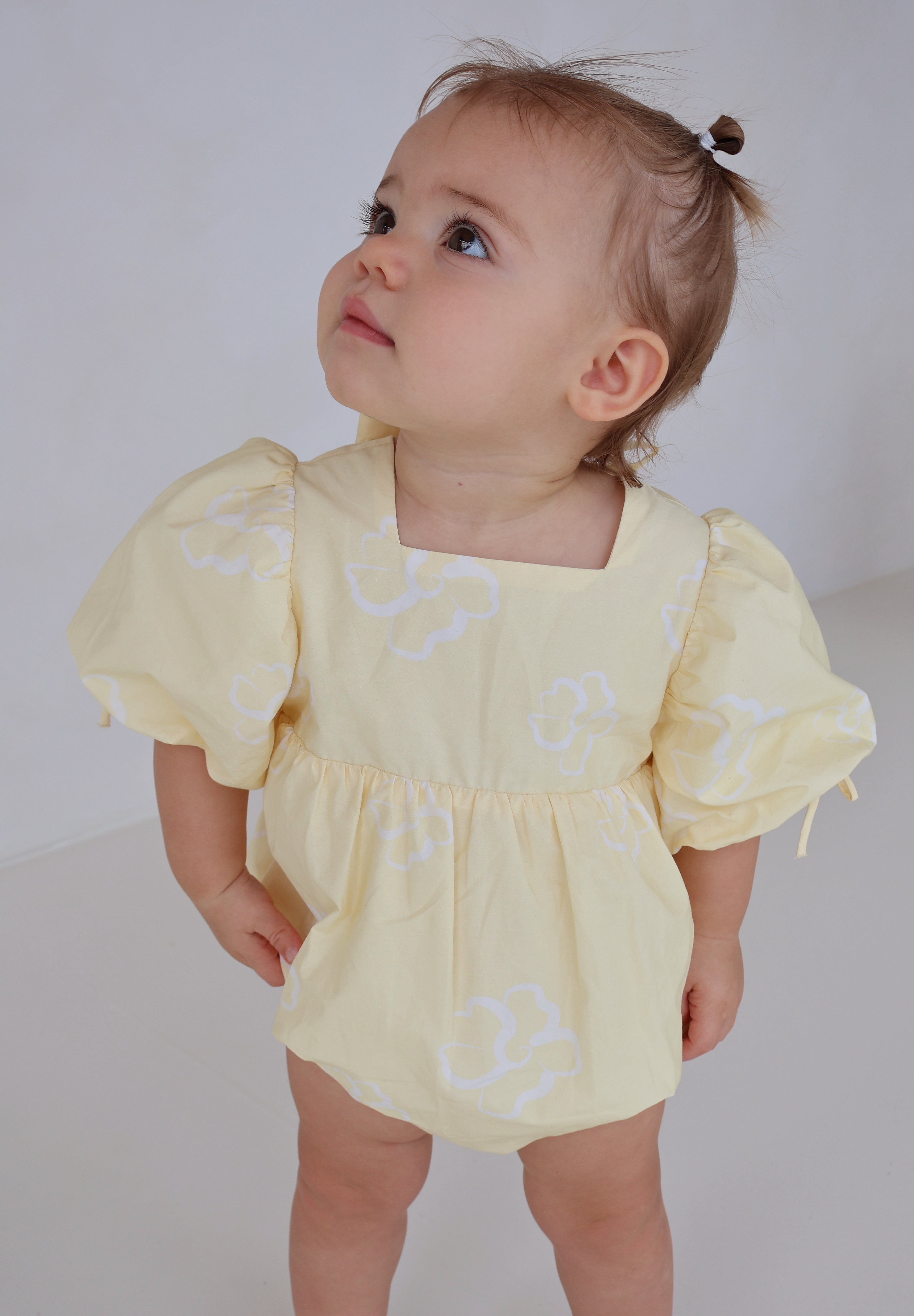 Lemon Hibiscus Puff Romper
