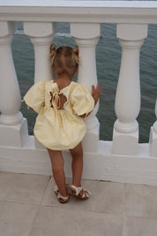 Lemon Hibiscus Puff Romper