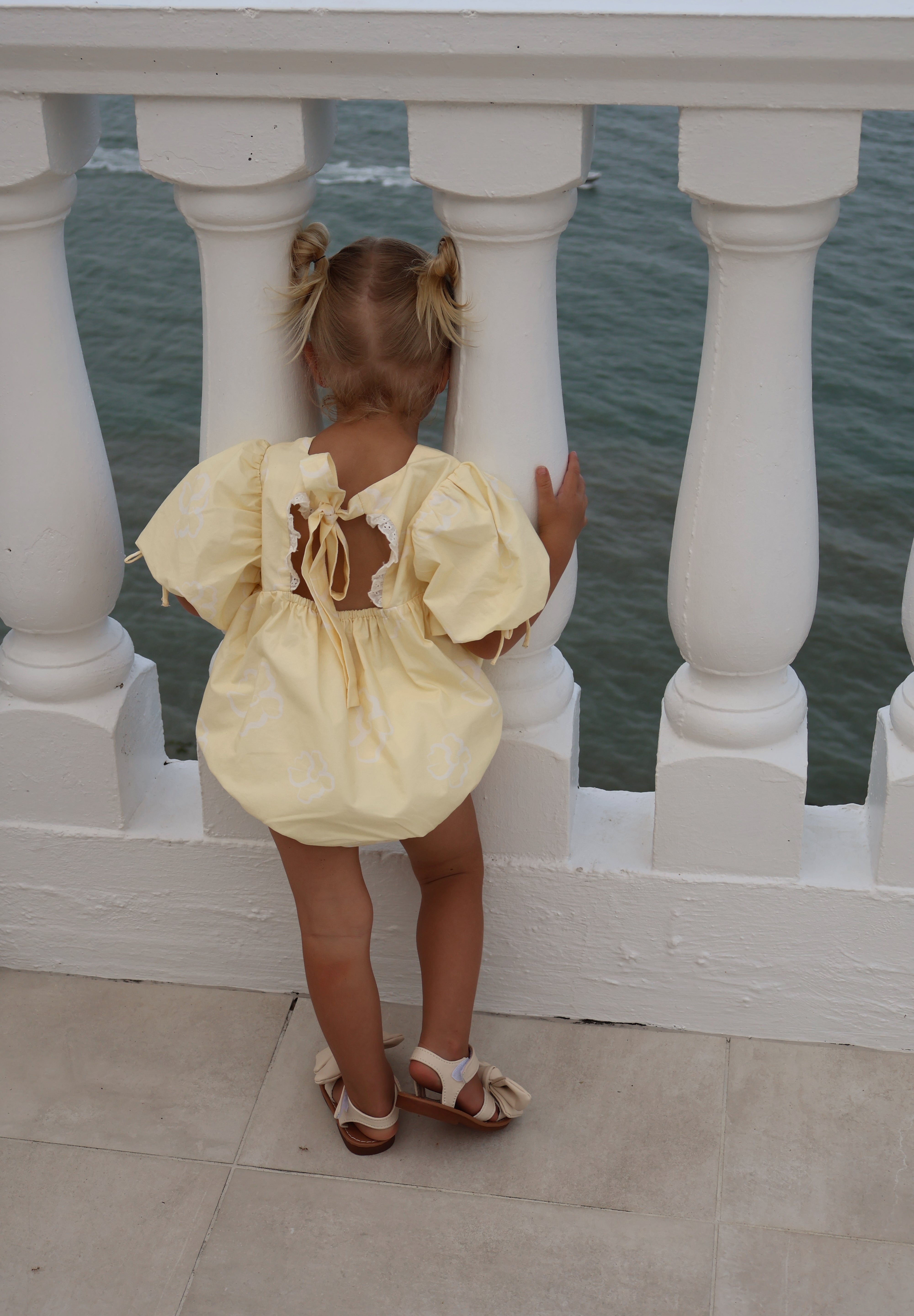 Lemon Hibiscus Puff Romper