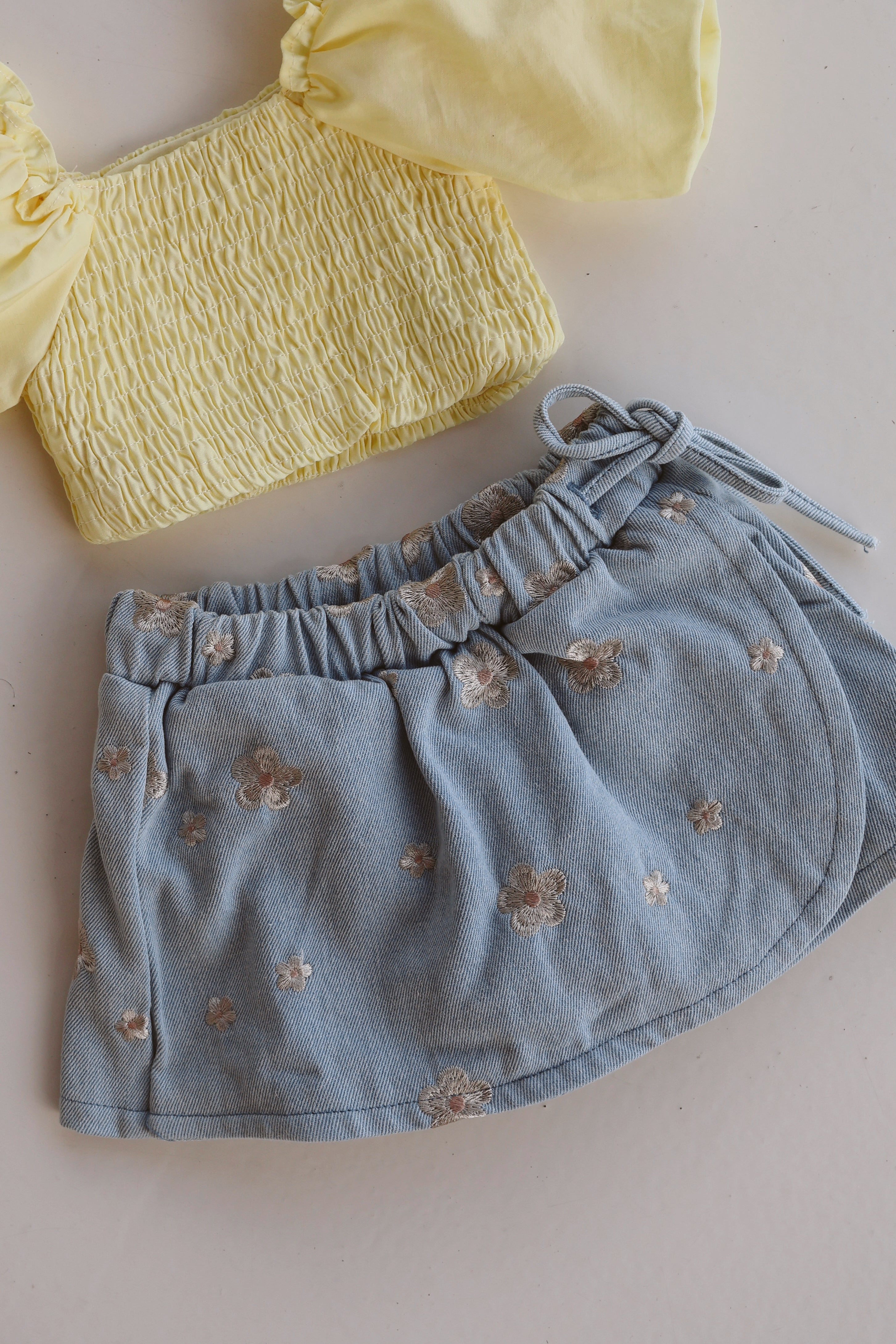 Denim Embroidered Skort