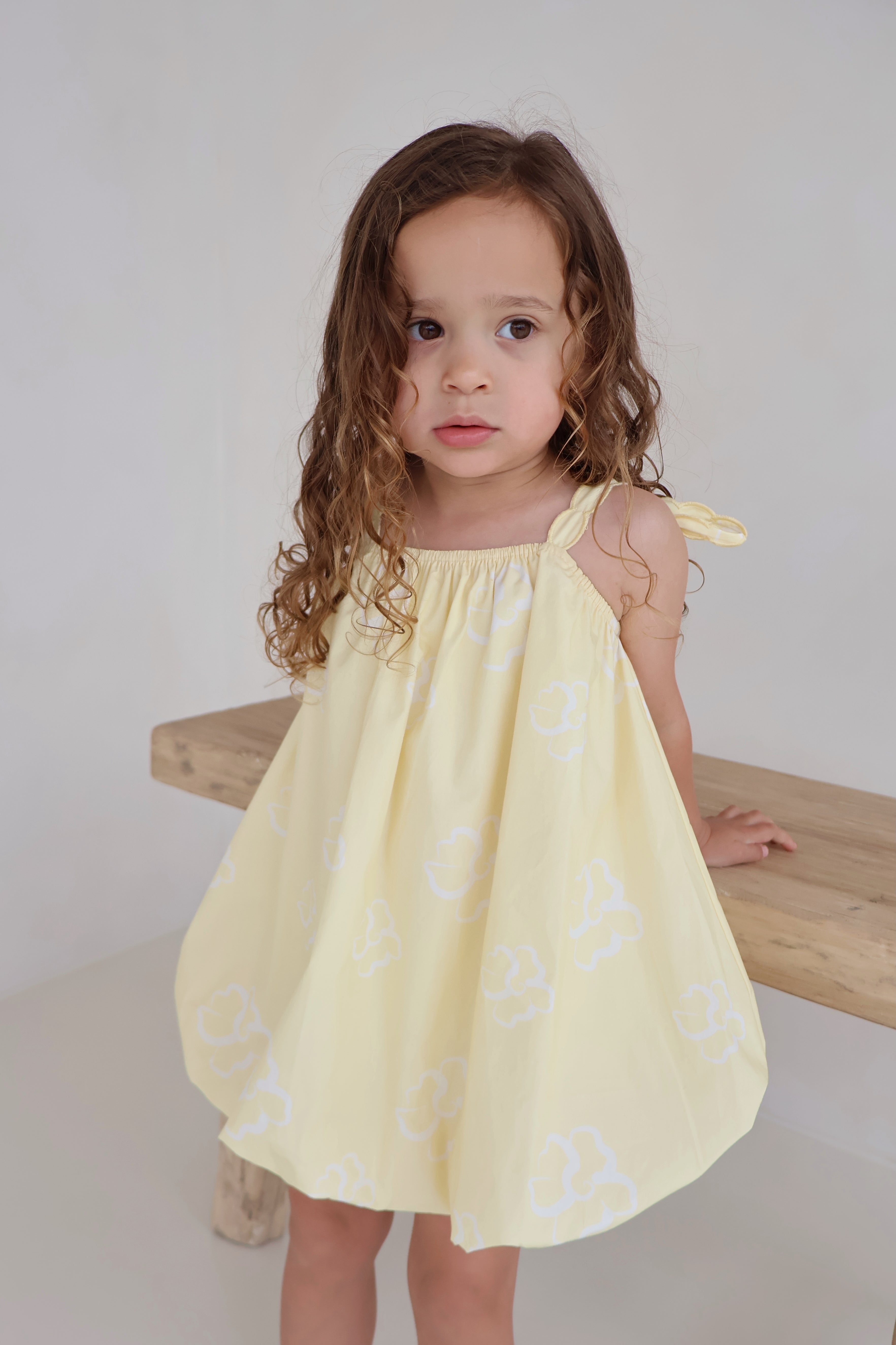 Lemon Hibiscus Bubble dress