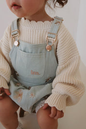 Denim Daisy Bubble Overalls