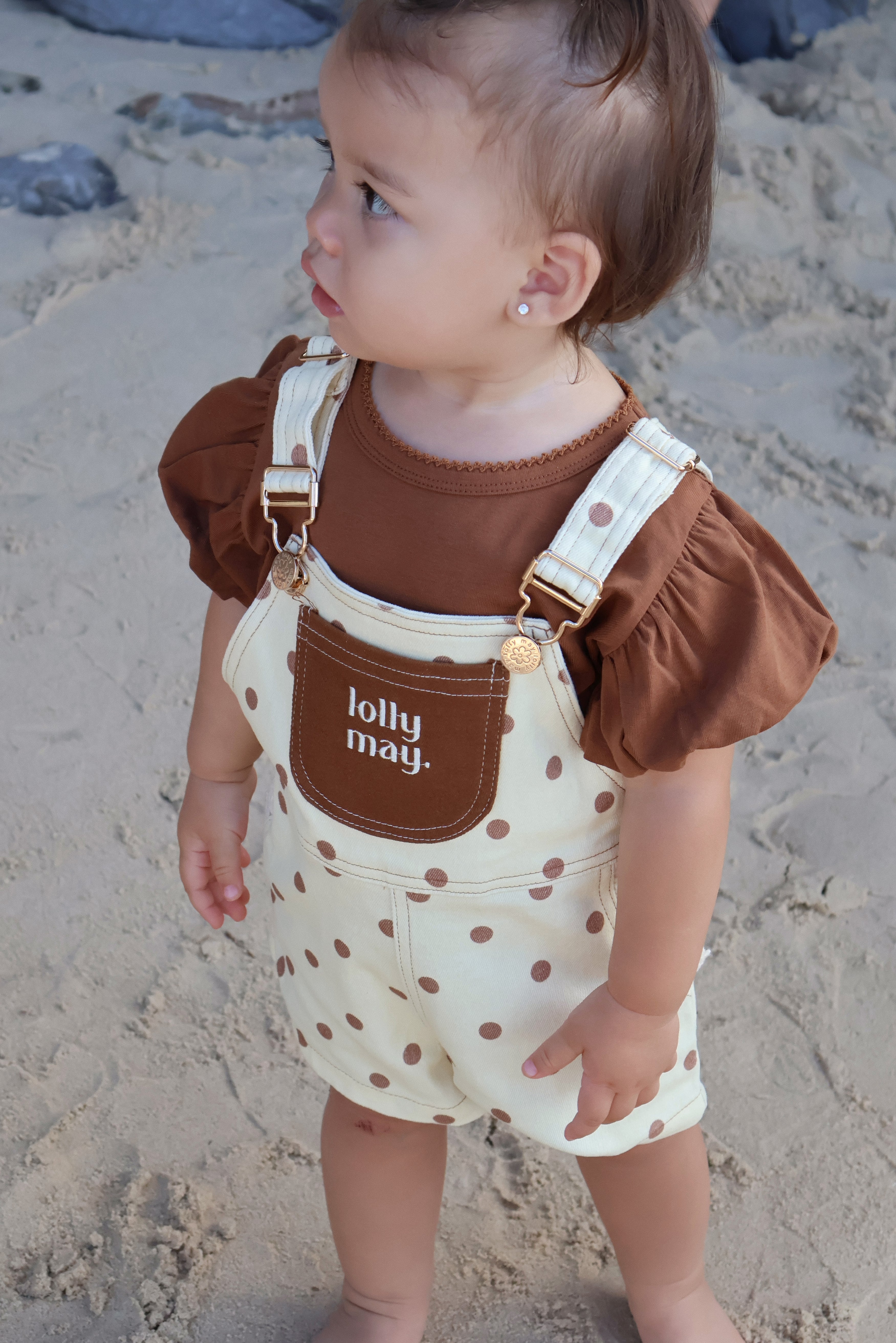 Yellow Polka Dot Shortalls