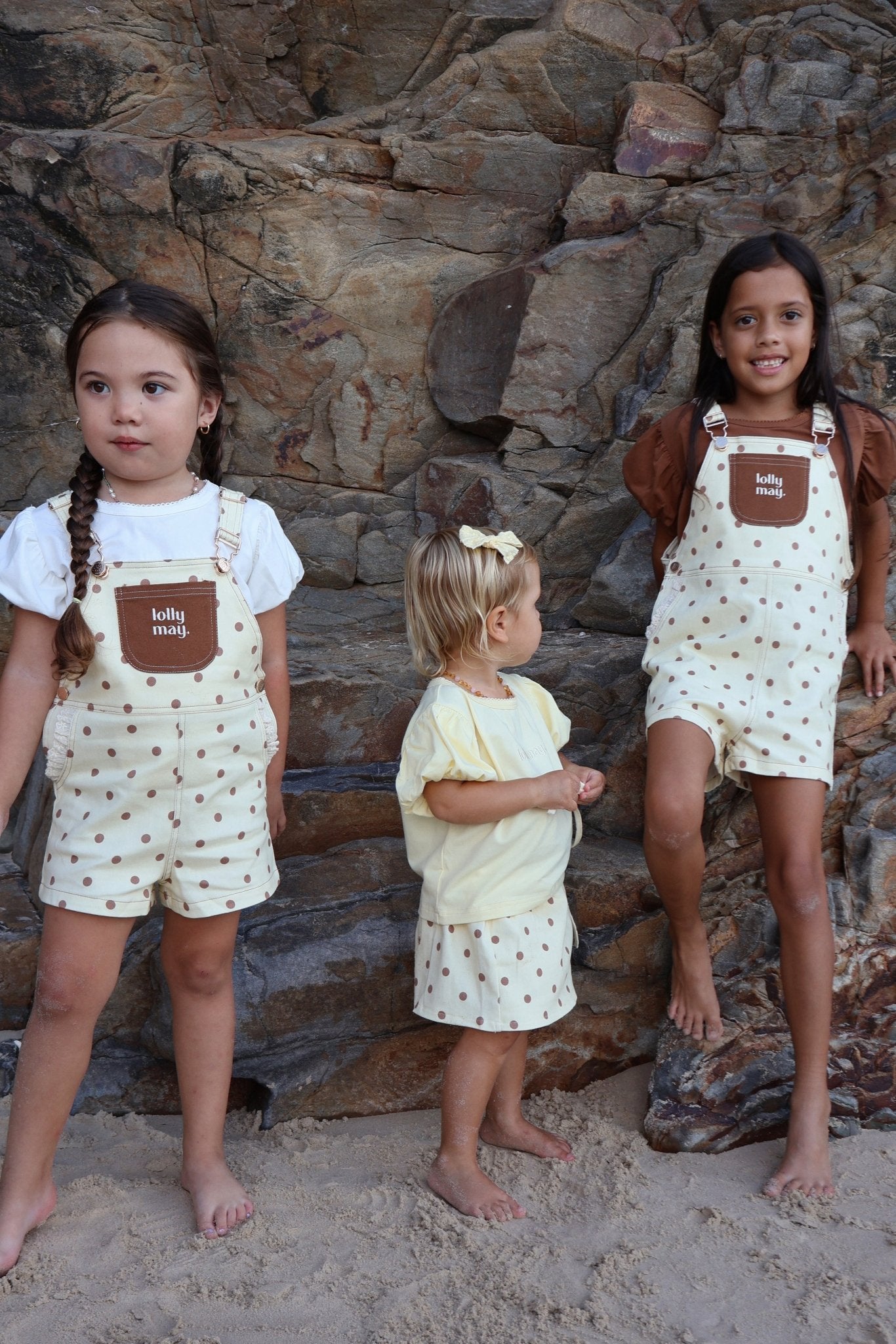 Yellow Polka Dot Shortalls