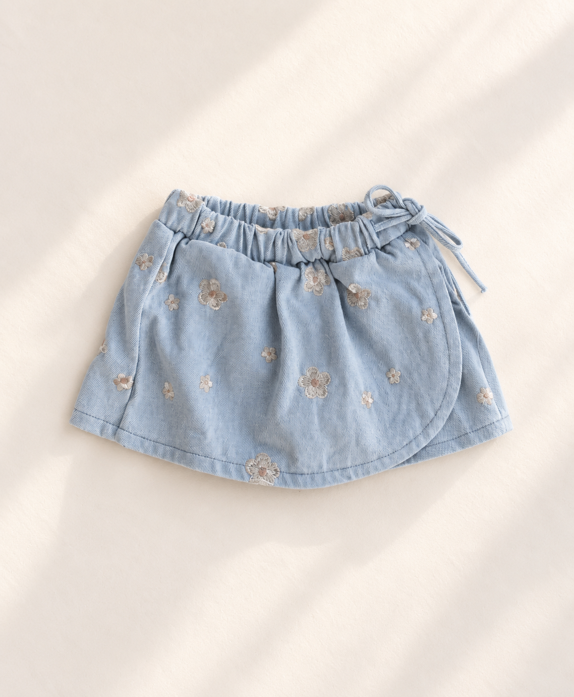 Denim Embroidered Skort