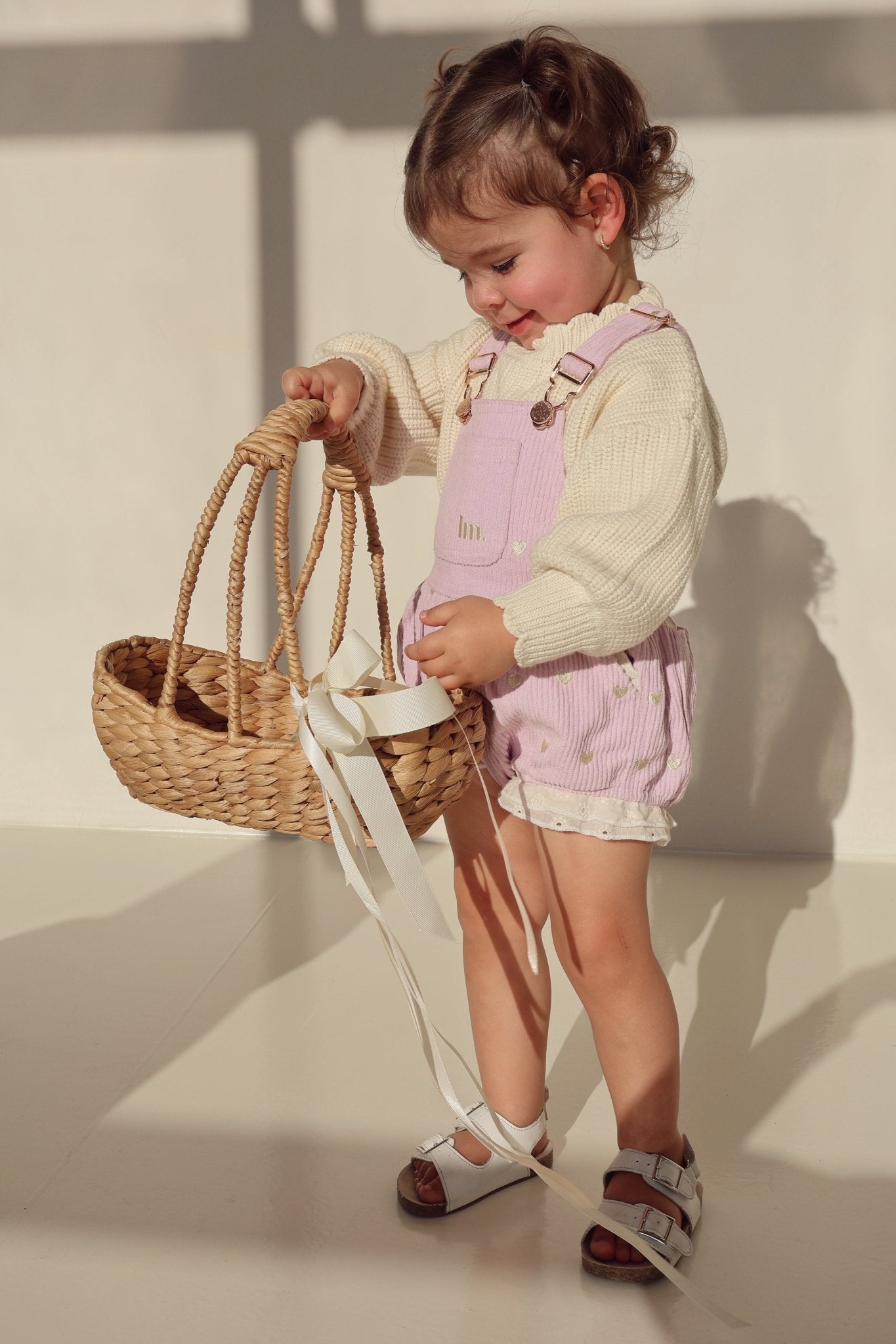 Lilac Love Letter Bubble Overalls