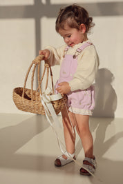 Lilac Love Letter Bubble Overalls