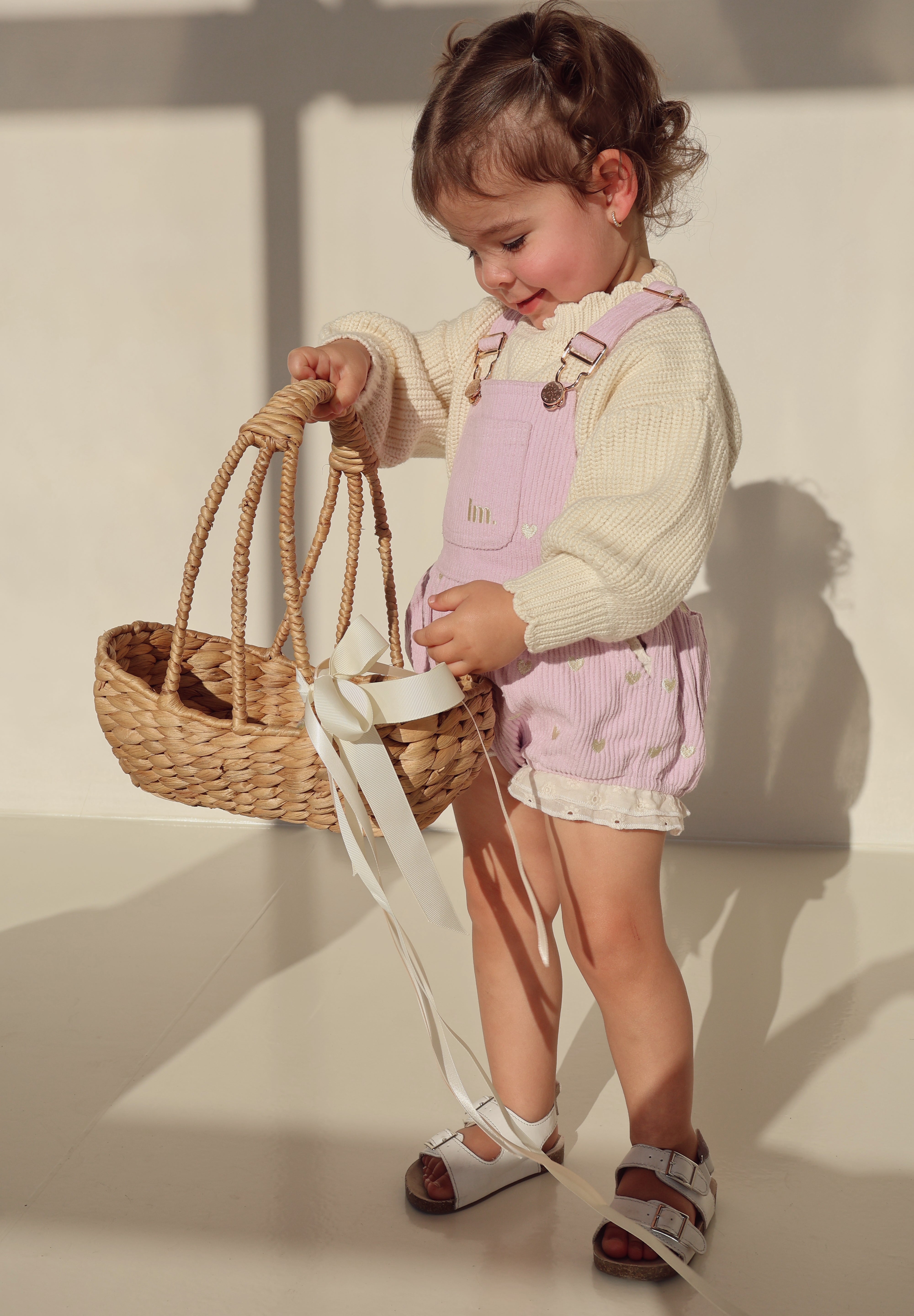 Lilac Love Letter Bubble Overalls