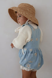 Denim Daisy Bubble Overalls