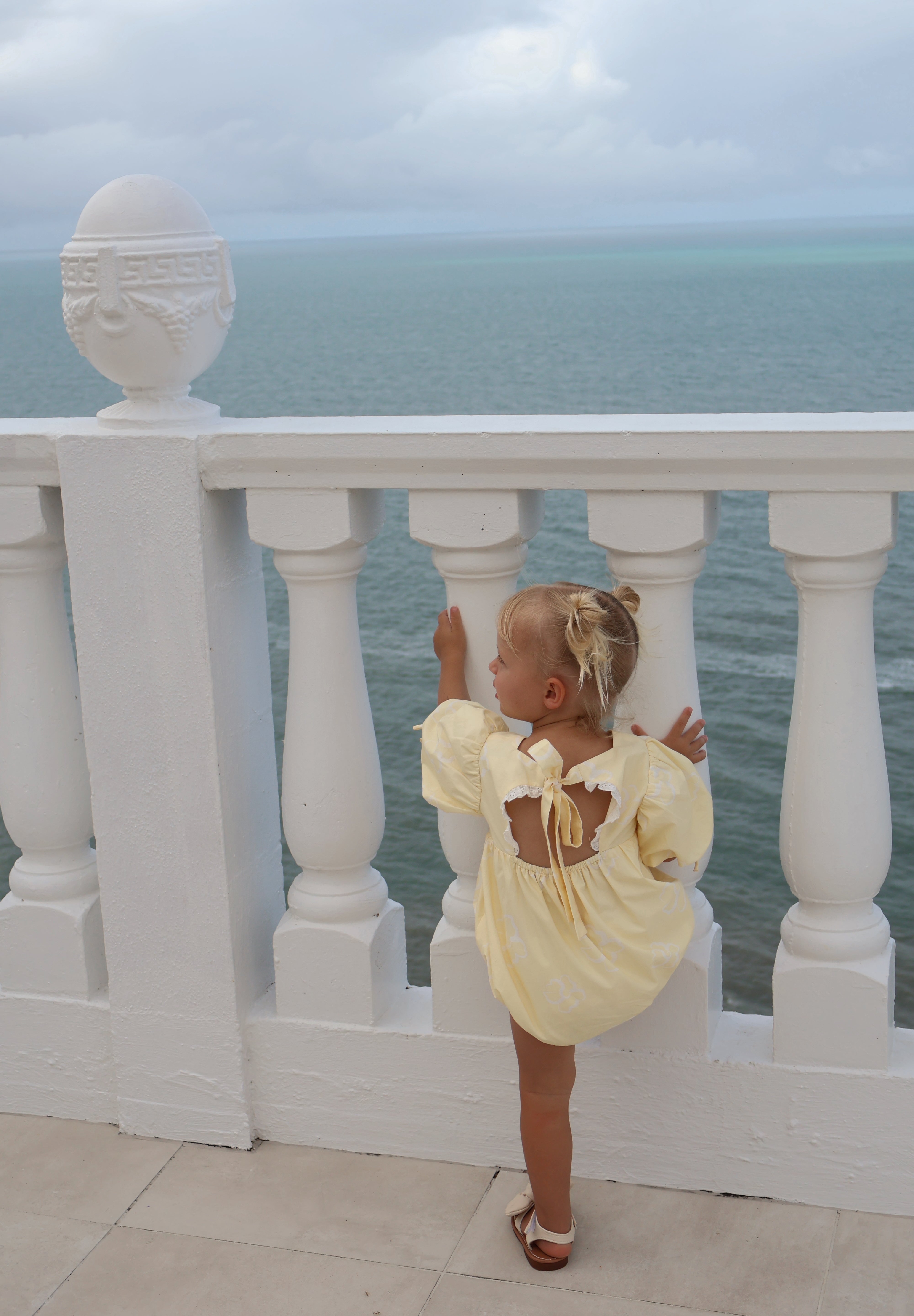 Lemon Hibiscus Puff Romper