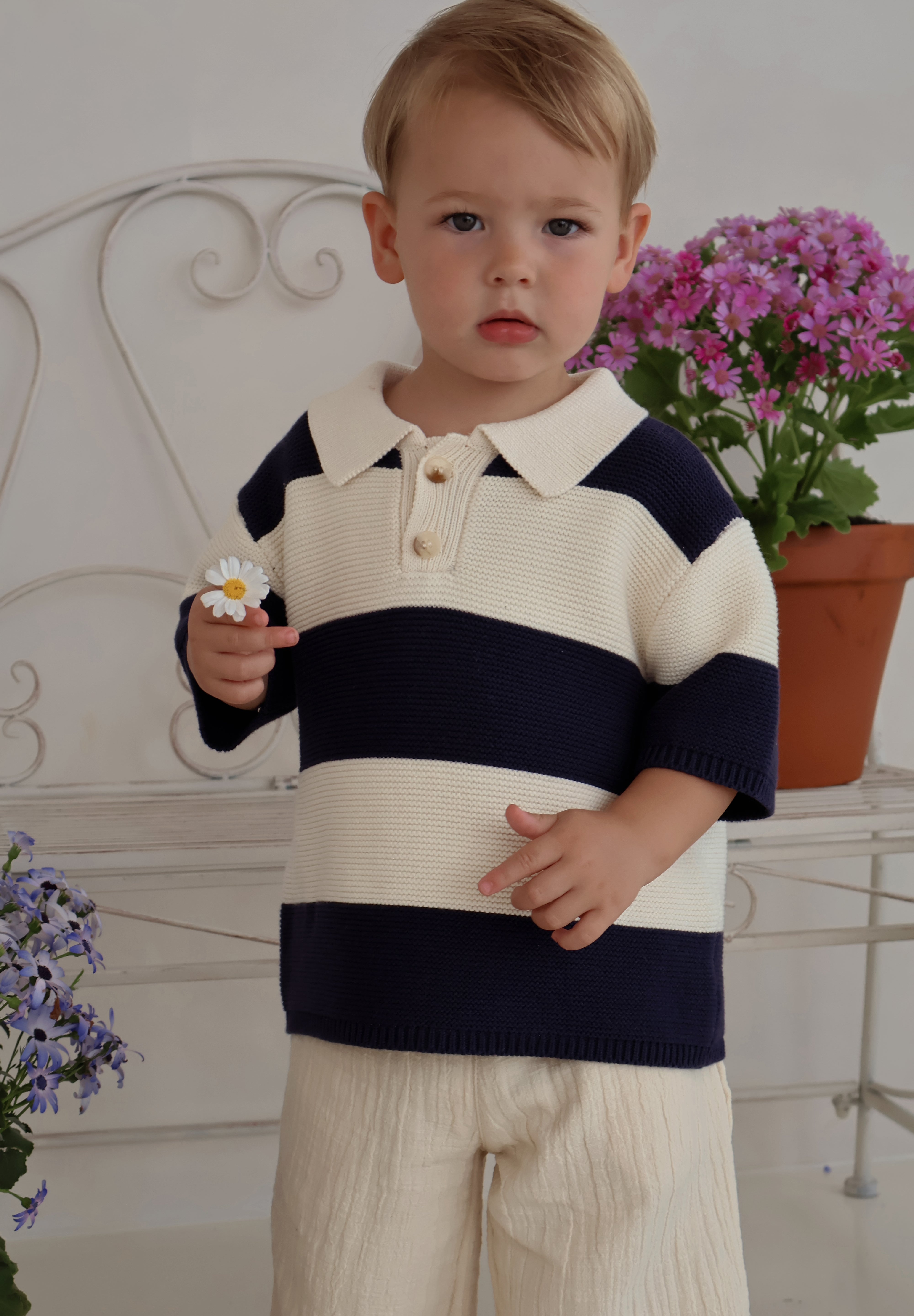 Navy Stripe Polo