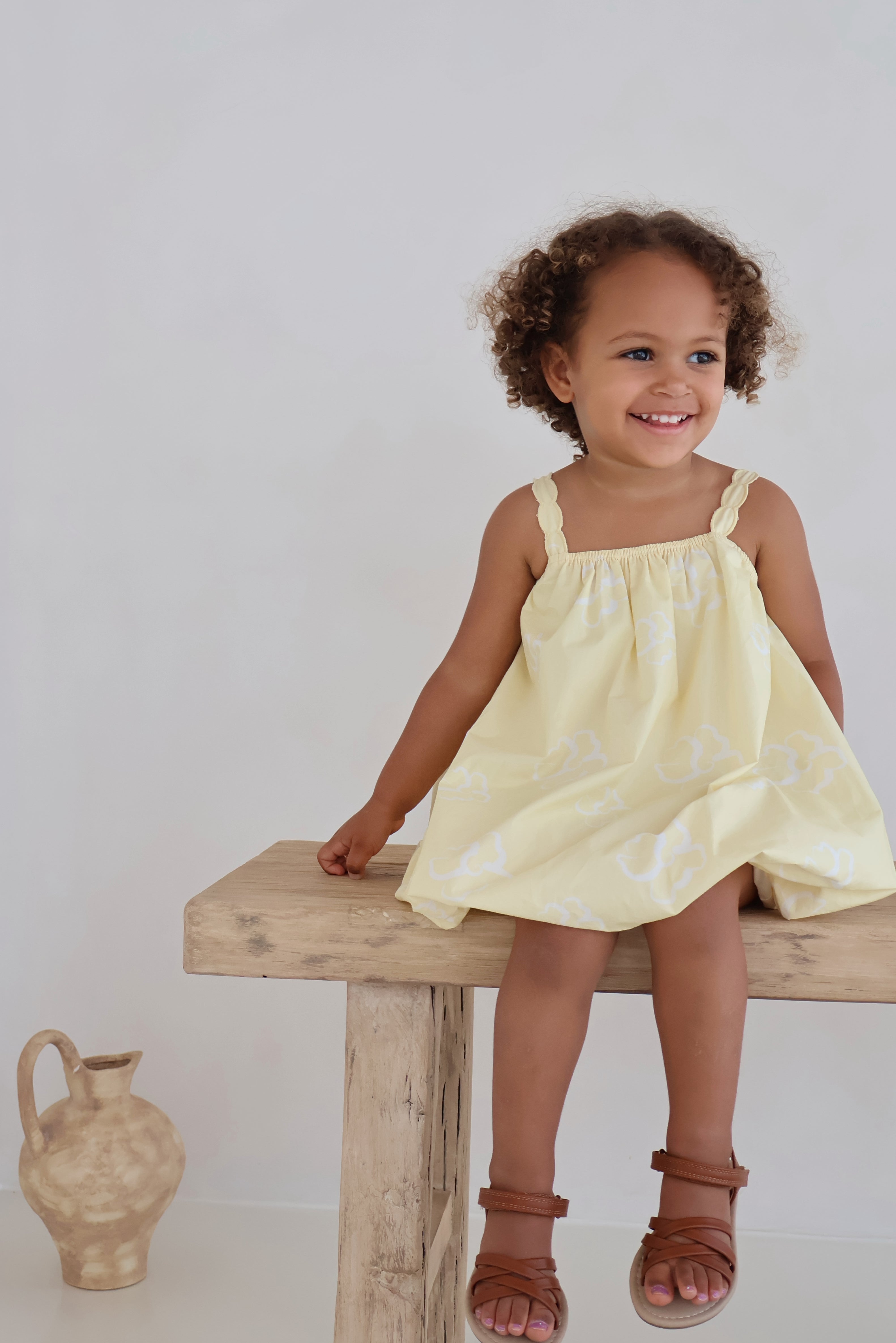 Lemon Hibiscus Bubble dress