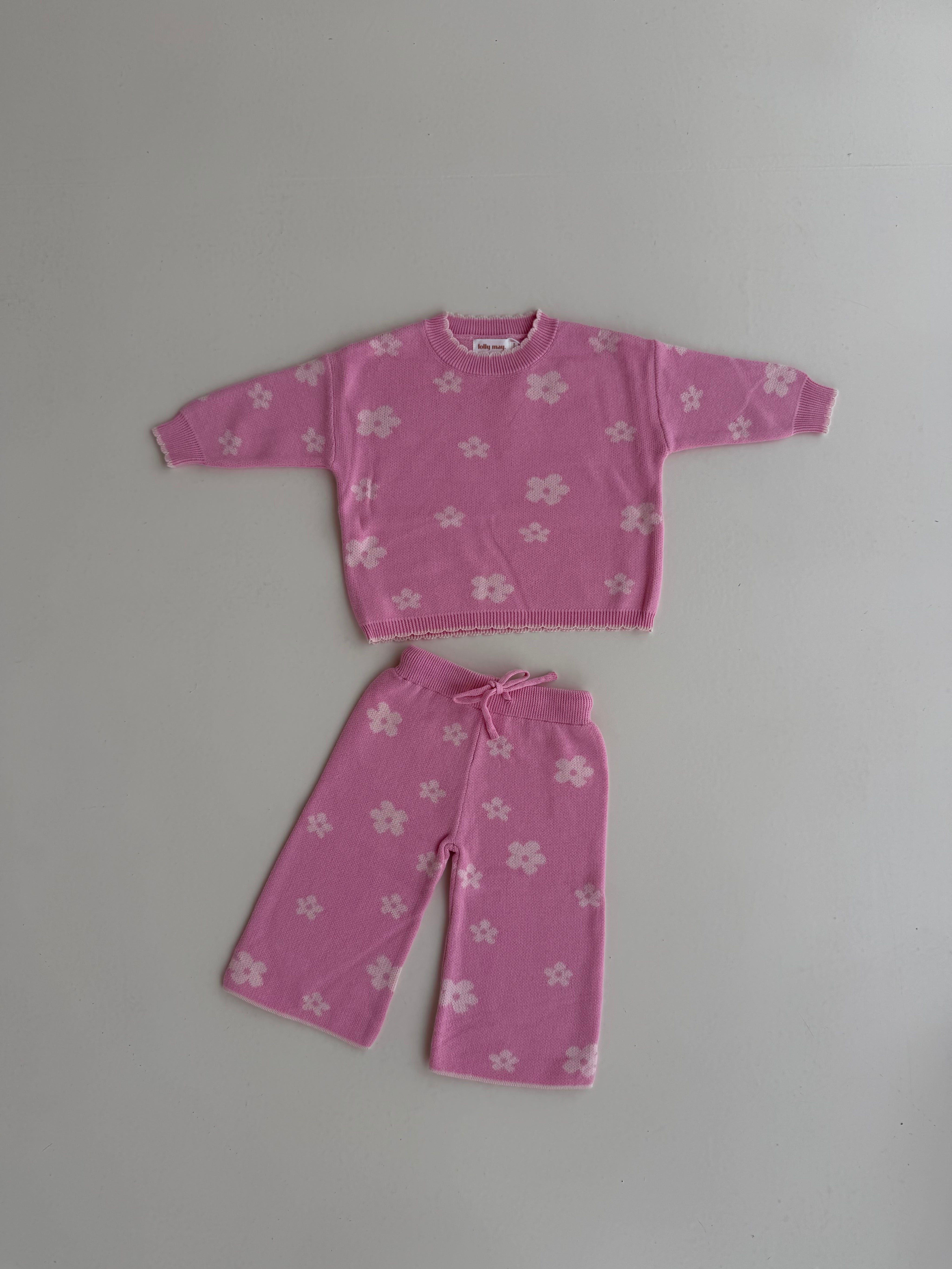 Pink Petal Knit Set