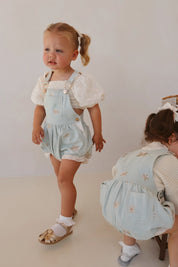 Denim Daisy Bubble Overalls