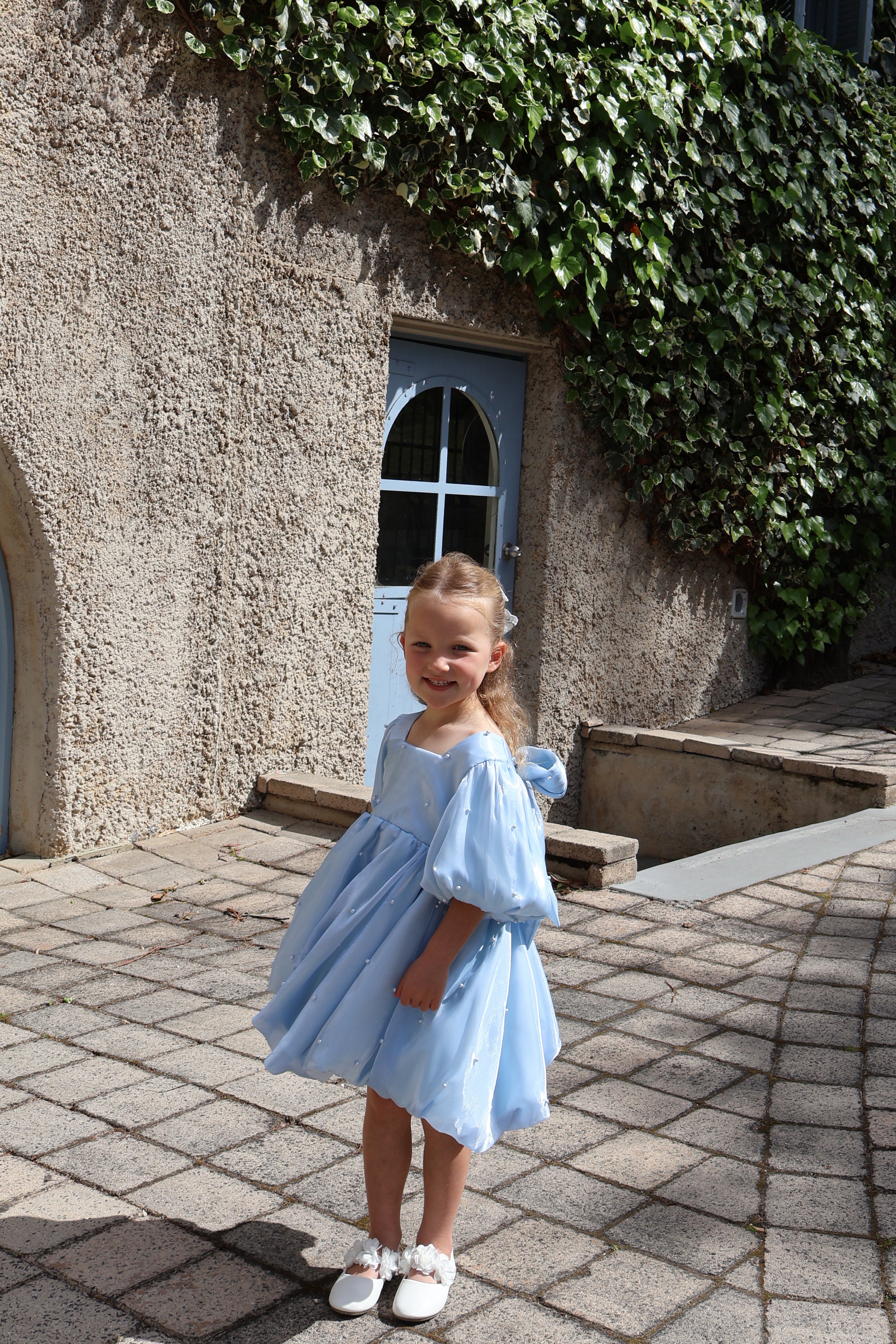 Powder Blue Puff Dress