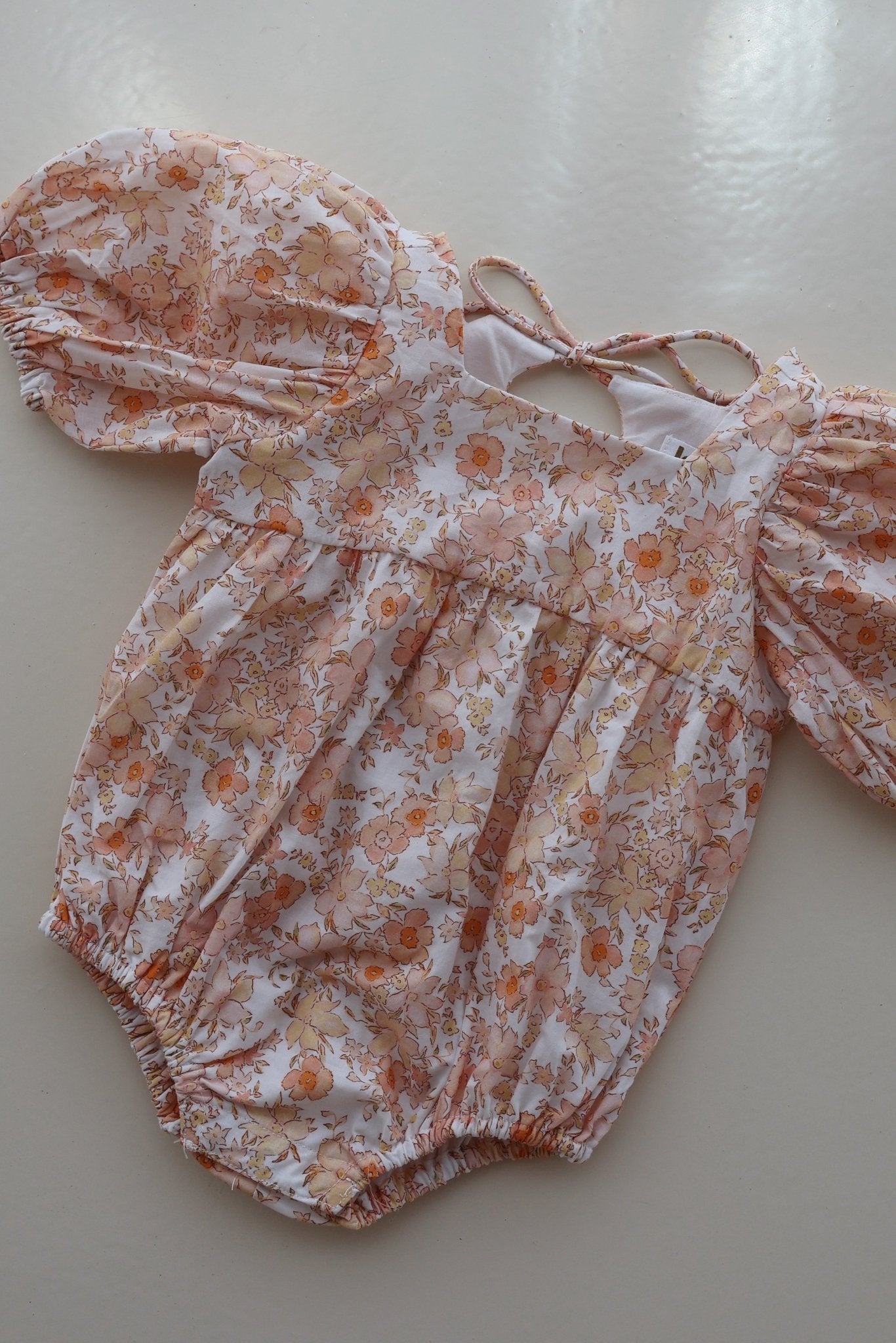 Apricot Puff Romper