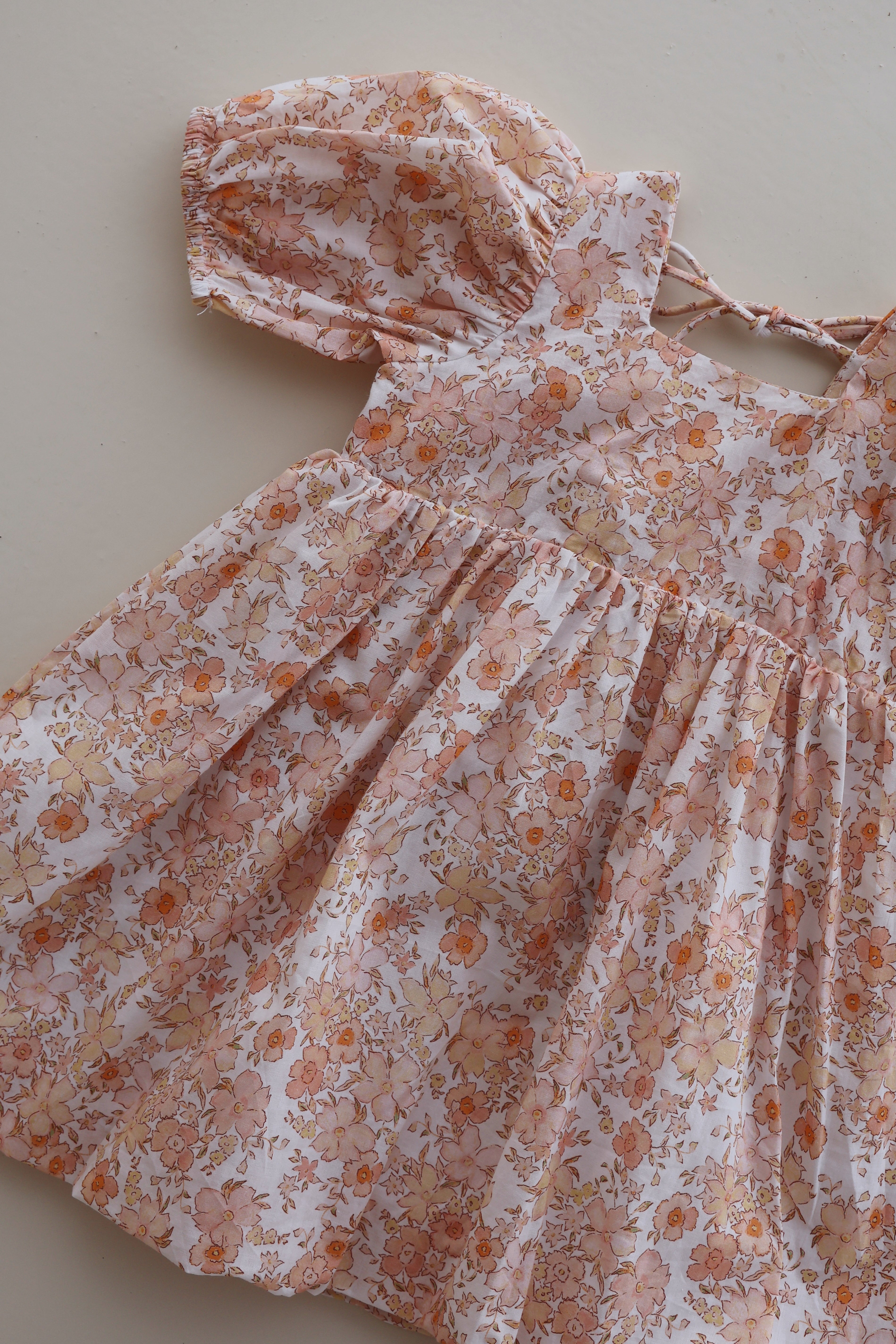 Apricot Puff Dress