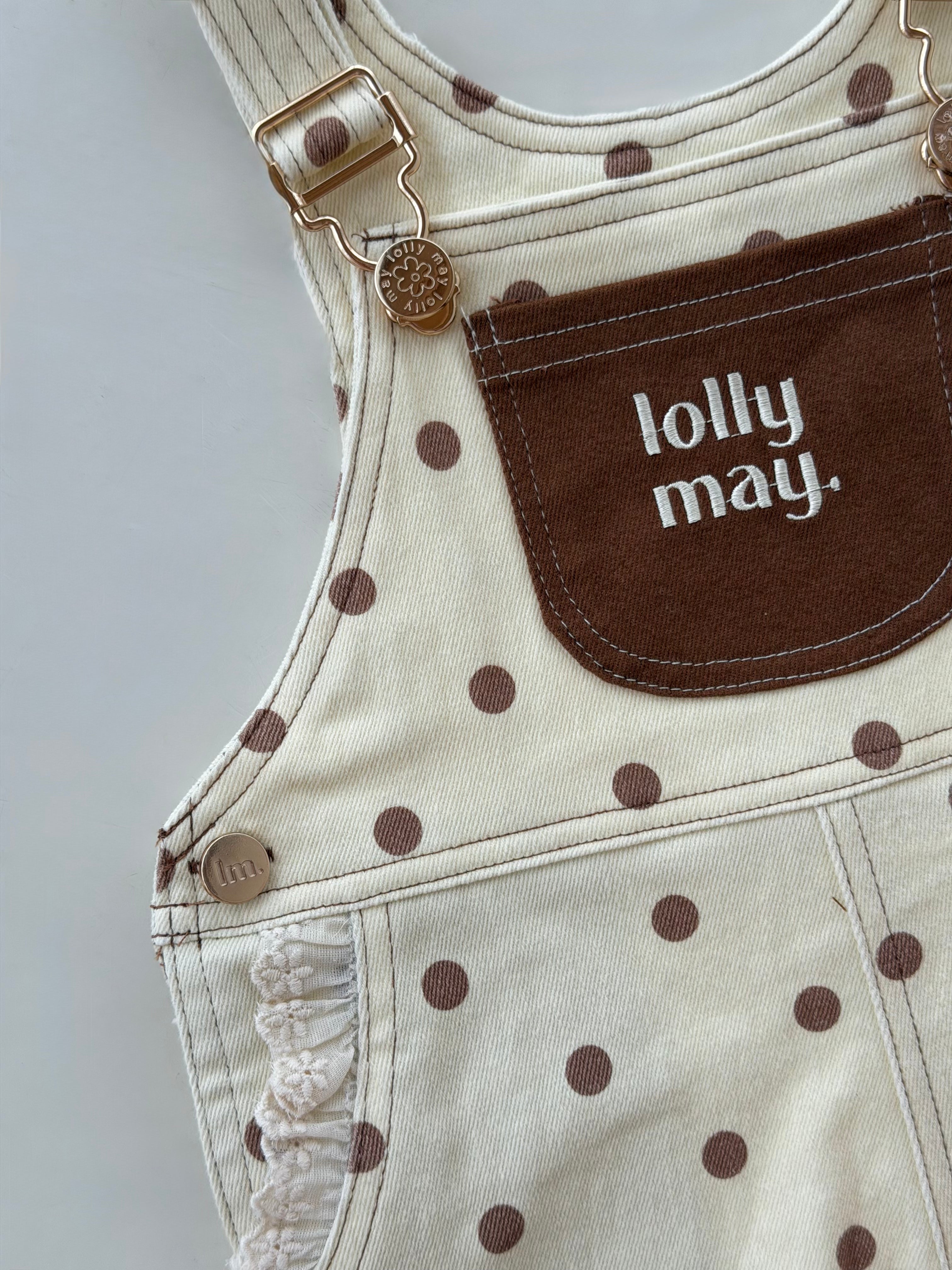 Yellow Polka Dot Shortalls