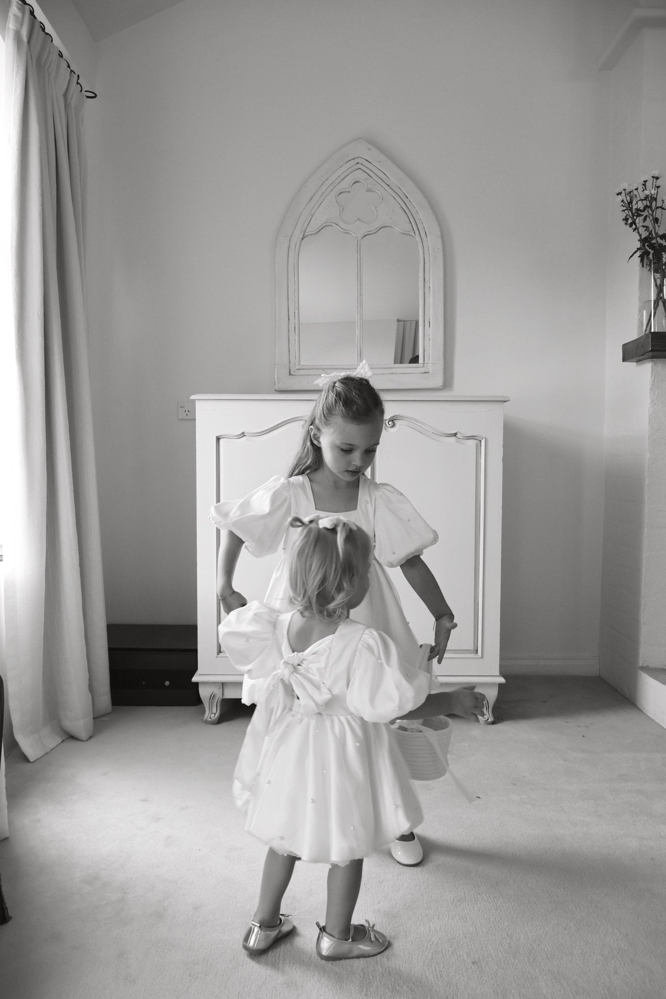Pearl Puff Flower Girl Dress
