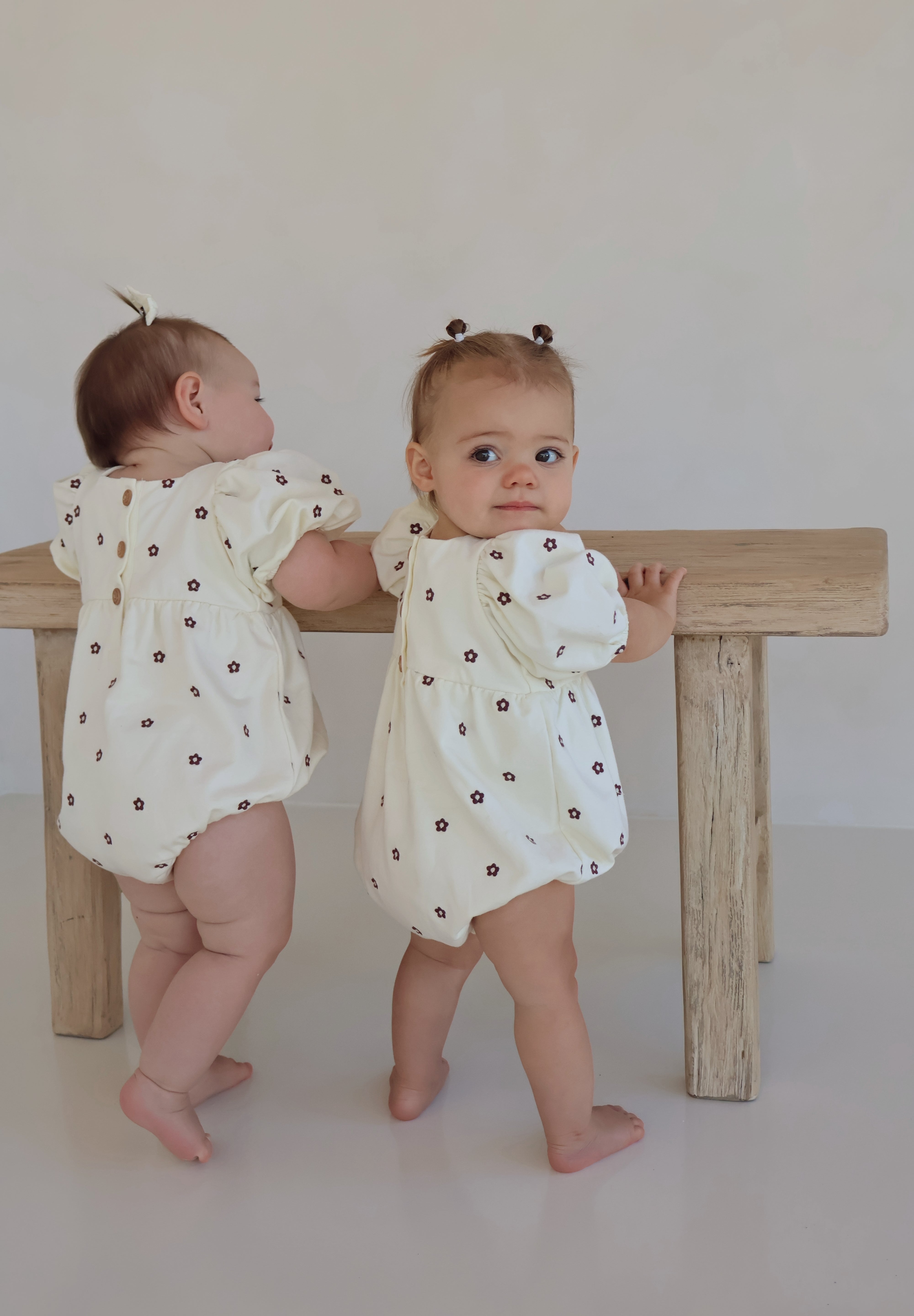 Custard Embroidered Romper