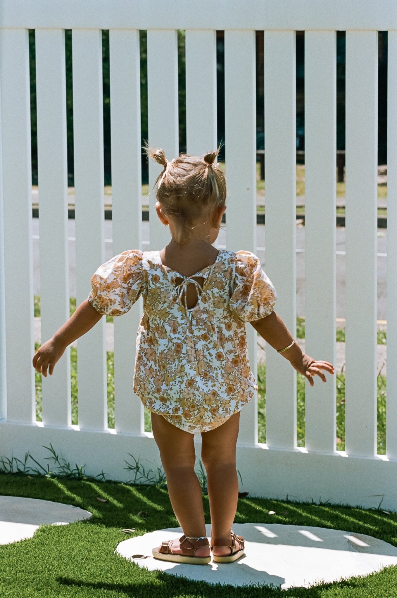 Apricot Puff Romper